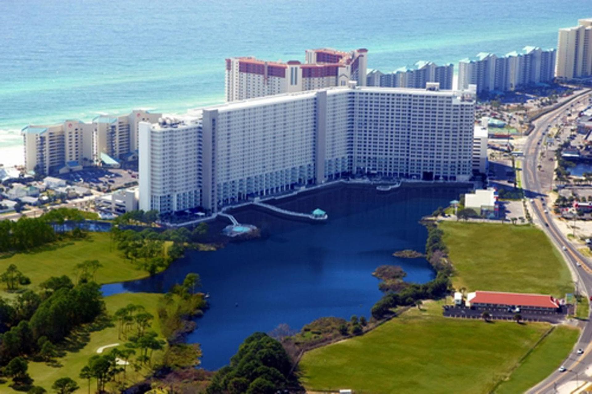Snowbirds are welcome Laketown Wharf Resort 2 and 3 flrs property views in Panama City Beach, FL — gallery photo 3