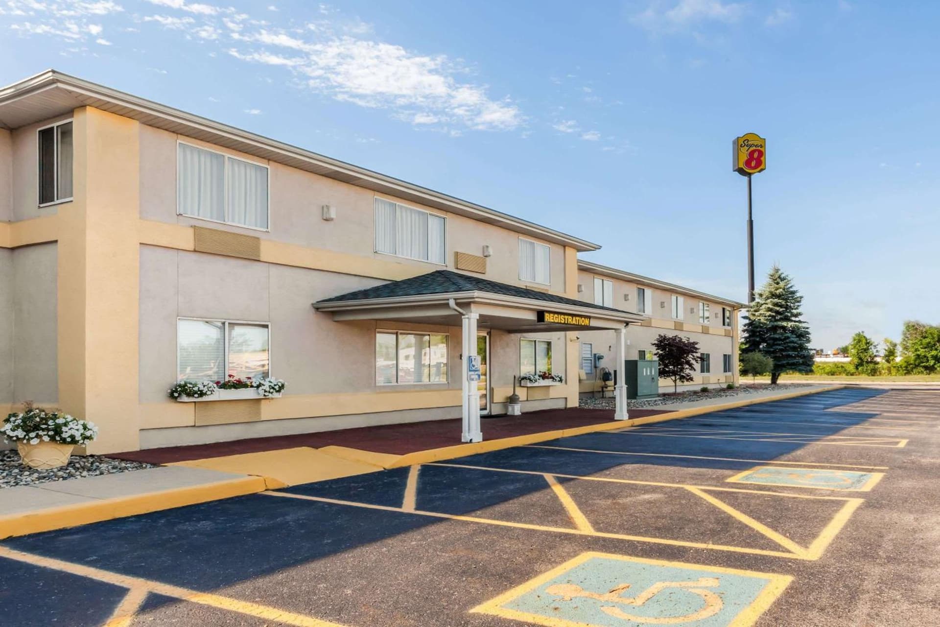 Super 8 by Wyndham Ionia MI featured exterior or lobby in Ionia, MI — similar hotel