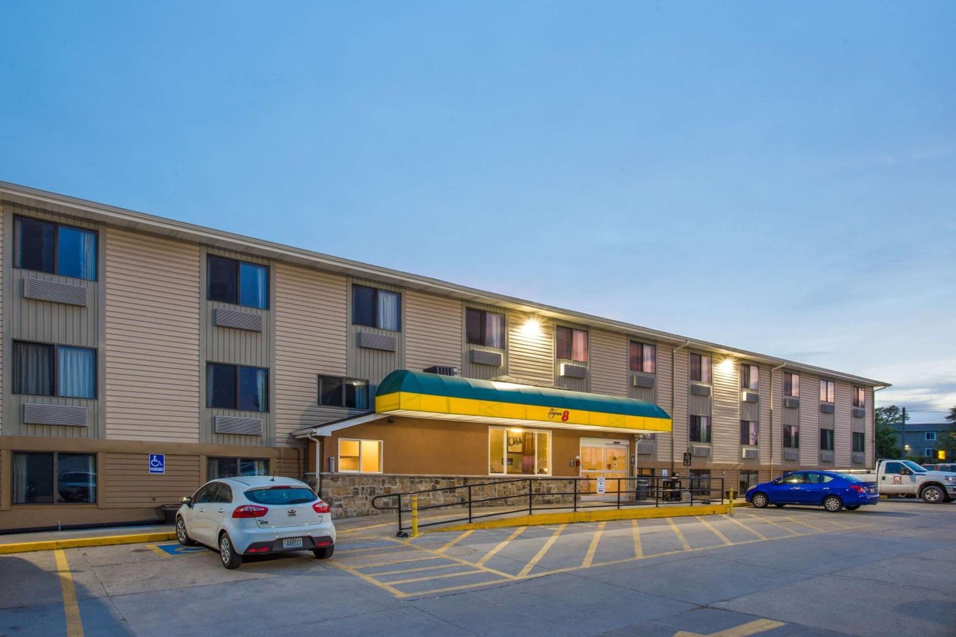 Super 8 by Wyndham Iowa City/Coralville featured exterior or lobby in Coralville, IA — similar hotel