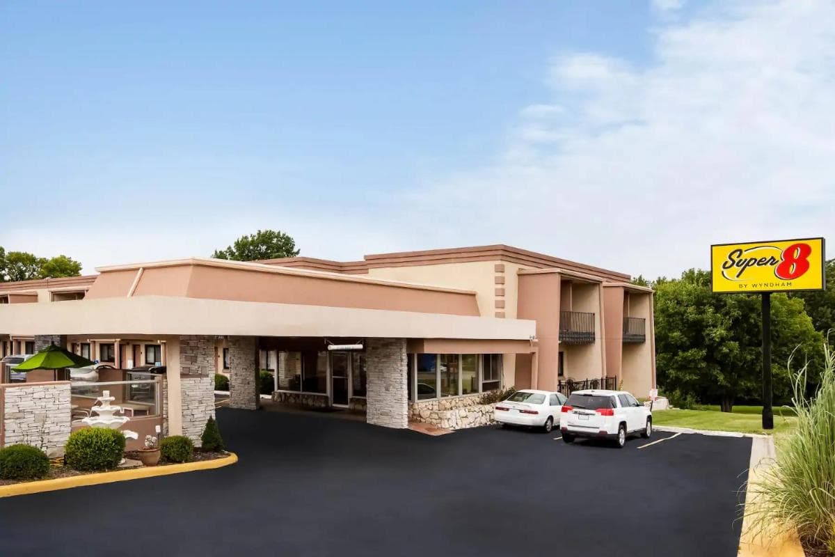Super 8 by Wyndham Lawrence KU exterior or lobby in Lawrence, KS — main listing photo