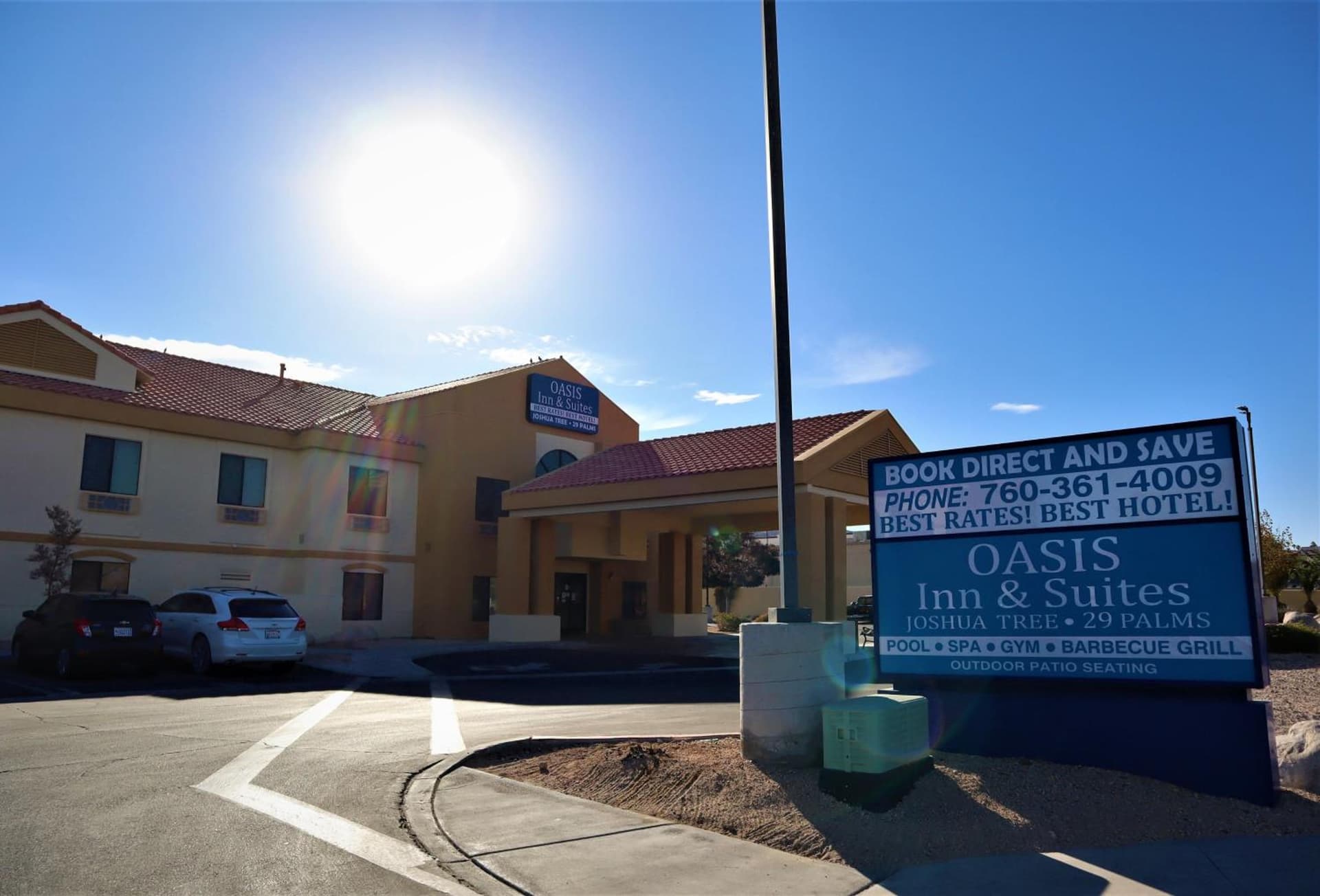 Oasis Inn & Suites 29 Palms Hotel Joshua Tree National Park property views in Twentynine Palms, CA — gallery photo 3