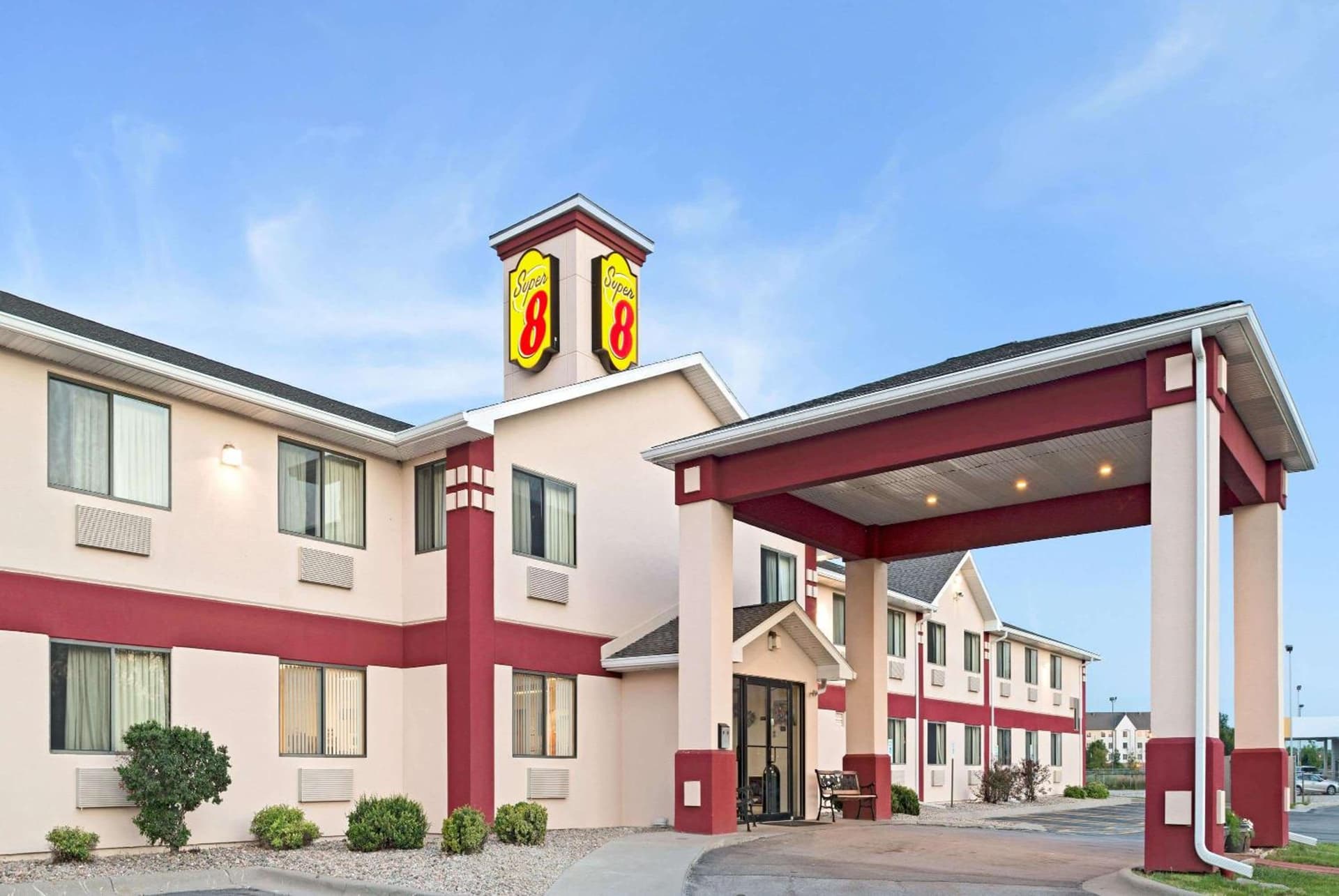 Super 8 by Wyndham Omaha Eppley Airport/Carter Lake featured exterior or lobby in Omaha, NE — similar hotel