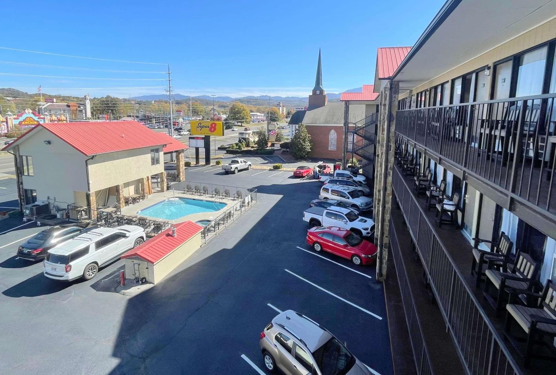Super 8 by Wyndham Pigeon Forge Downtown featured exterior or lobby in Pigeon Forge, TN — similar hotel