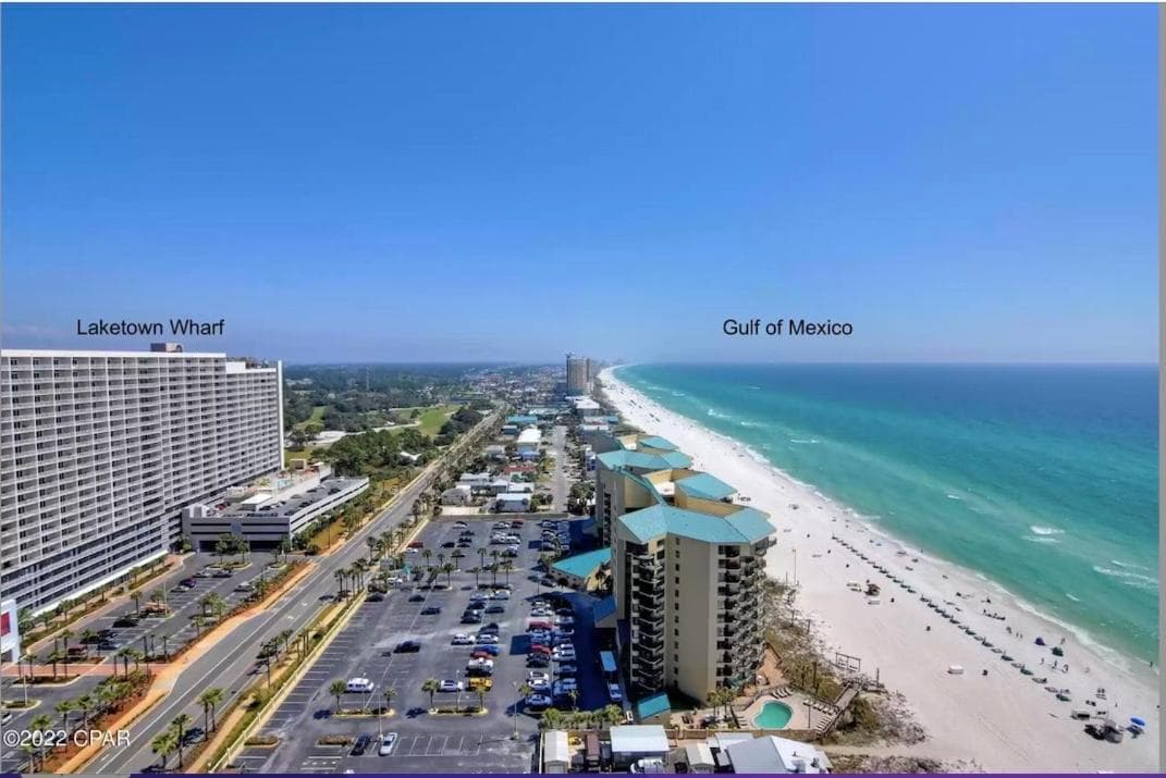 Snowbirds are welcome Laketown Wharf Resort 2 and 3 flrs featured exterior or lobby in Panama City Beach, FL — similar hotel