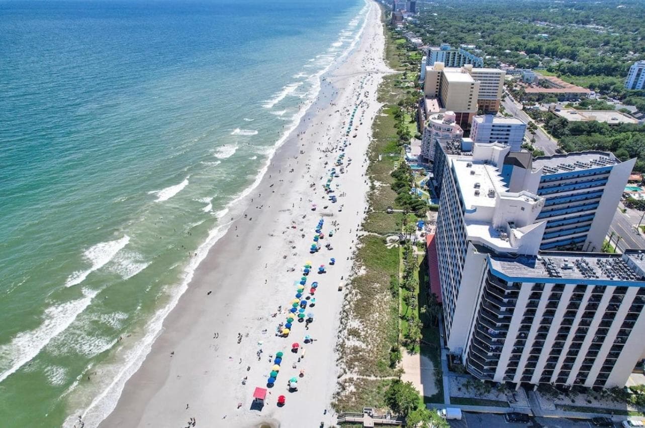 Beachfront, Spacious King Suite with Resort Access, Free Parking! featured exterior or lobby in Myrtle Beach, SC — similar hotel