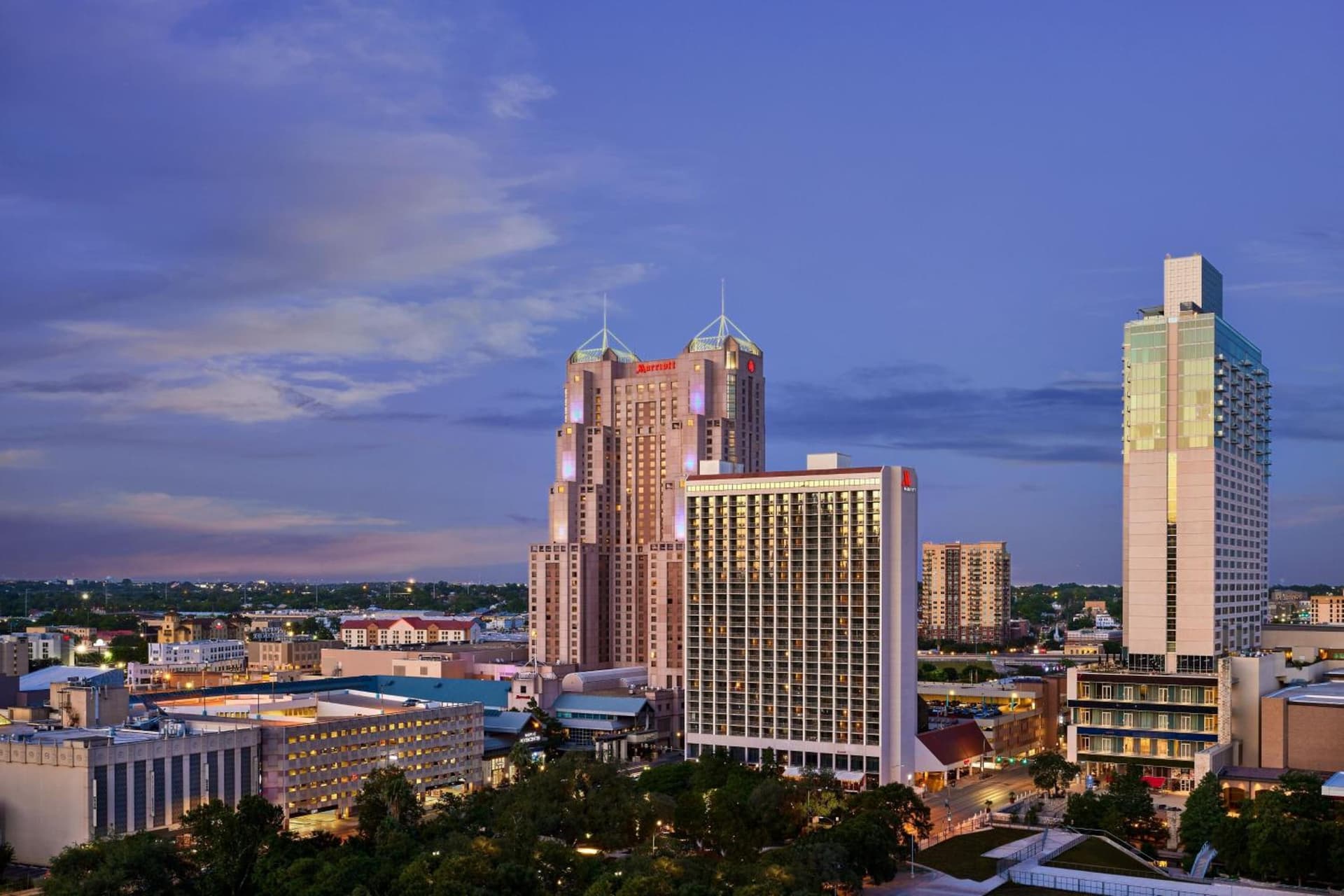 San Antonio Marriott Rivercenter on the River Walk exterior or lobby in San Antonio, TX — main listing photo