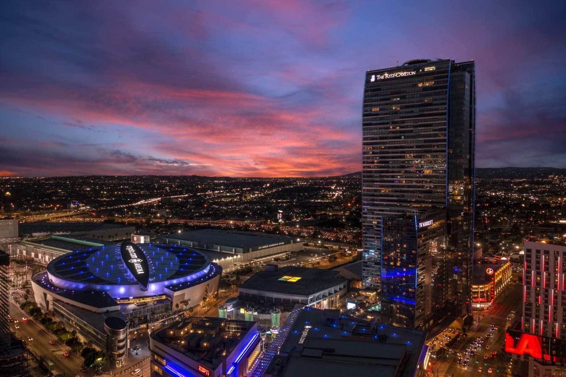 JW Marriott Los Angeles L.A. LIVE exterior or lobby in Los Angeles, CA — main listing photo