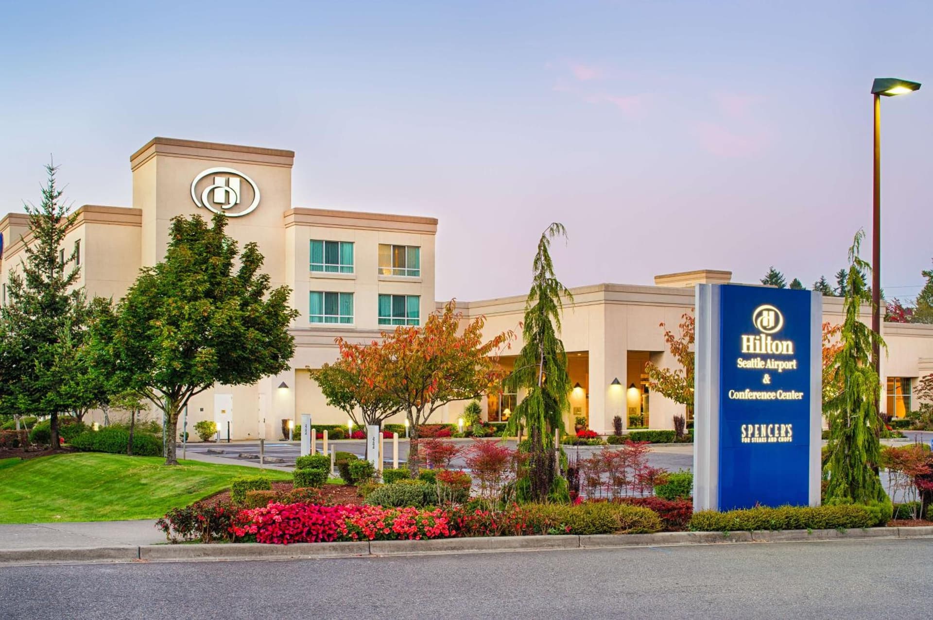 Hilton Seattle Airport & Conference Center featured exterior or lobby in SeaTac, WA — similar hotel