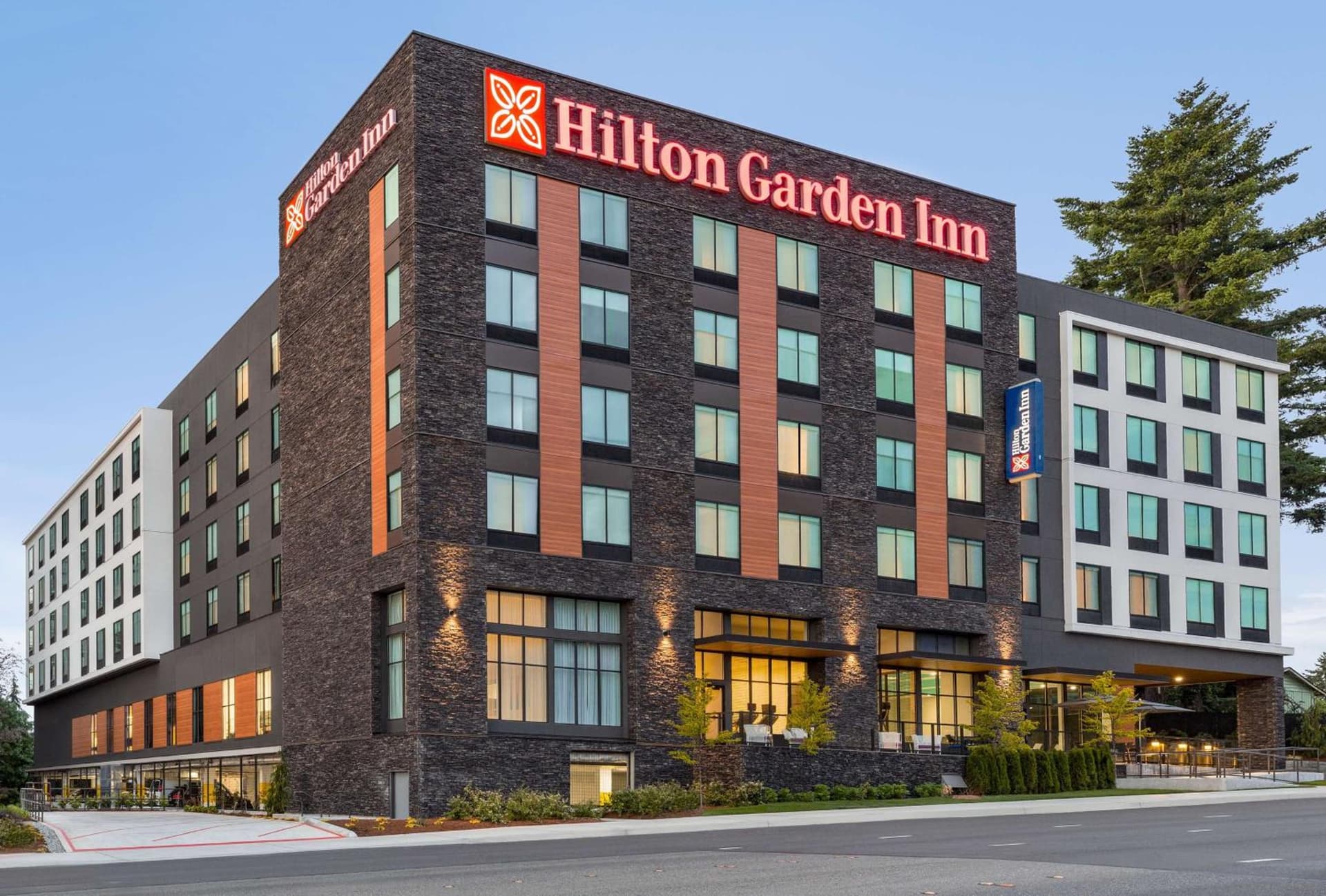 Hilton Garden Inn Seattle Airport featured exterior or lobby in SeaTac, WA — similar hotel