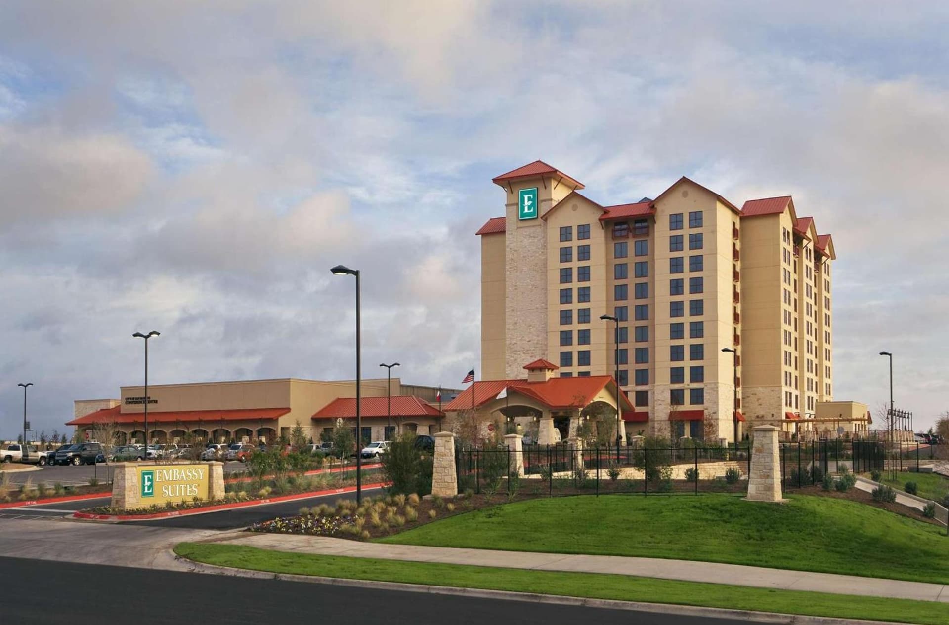 Embassy Suites San Marcos Hotel Conference Center exterior or lobby in San Marcos, TX — main listing photo