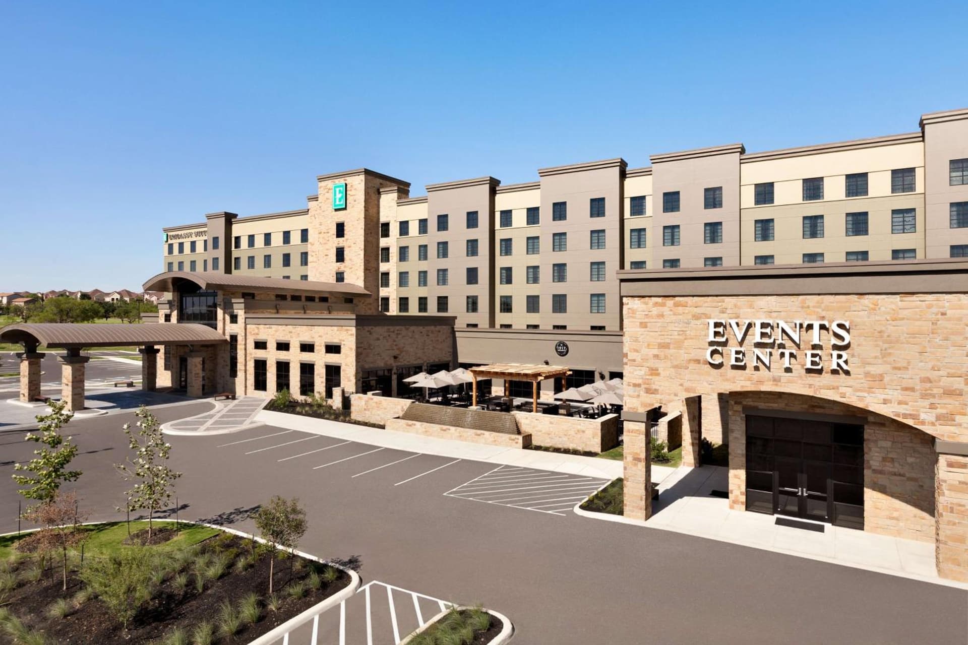 Embassy Suites San Antonio Brooks City Base Hotel & Spa exterior or lobby in San Antonio, TX — main listing photo