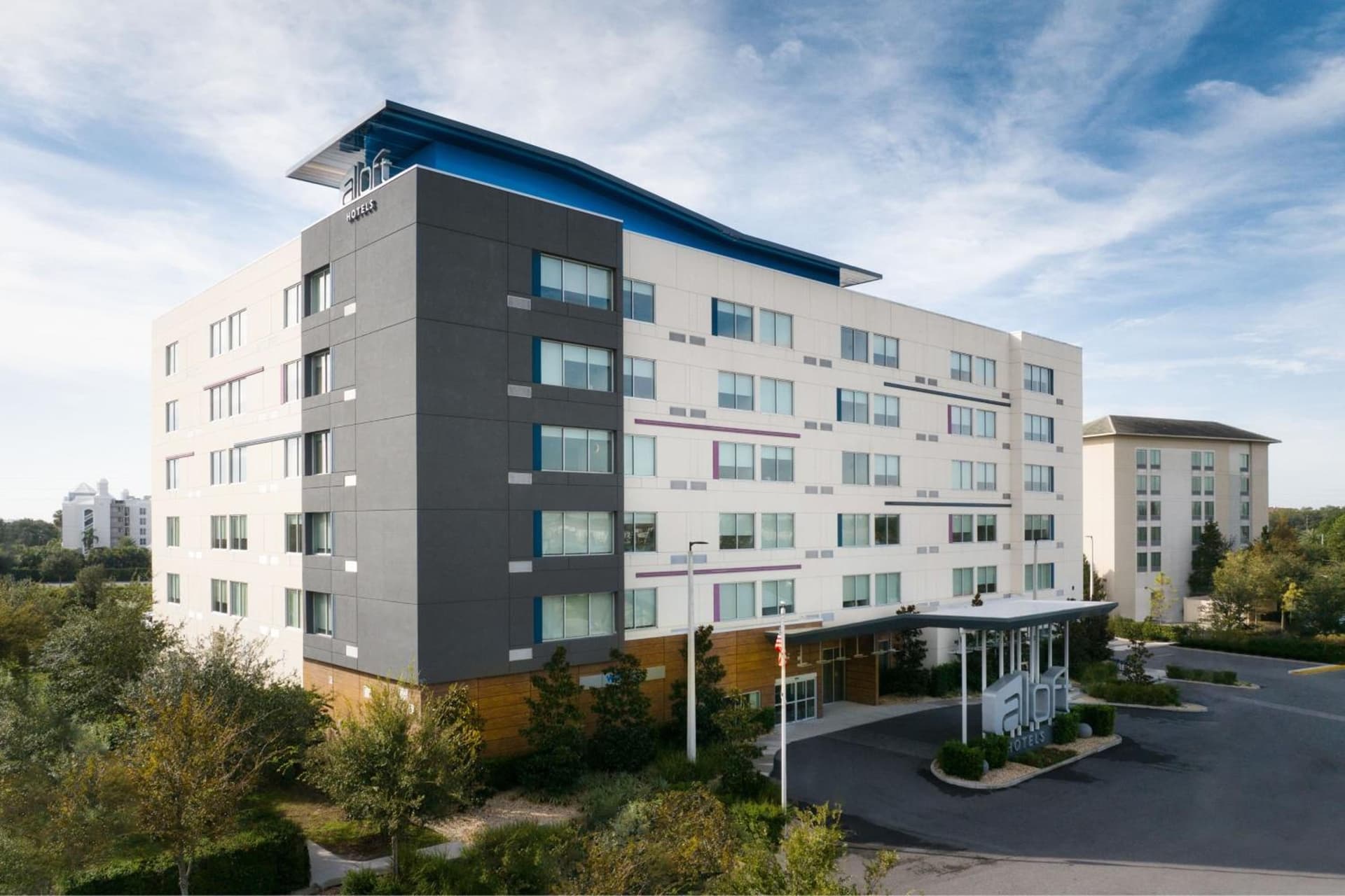Aloft Orlando Lake Buena Vista exterior or lobby in Orlando, FL — main listing photo