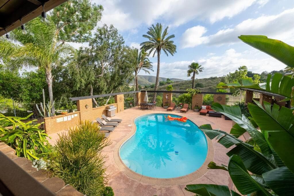 Tropical, Private, Heated pool, Petting zoo! gallery photo in Vista, CA — image 44