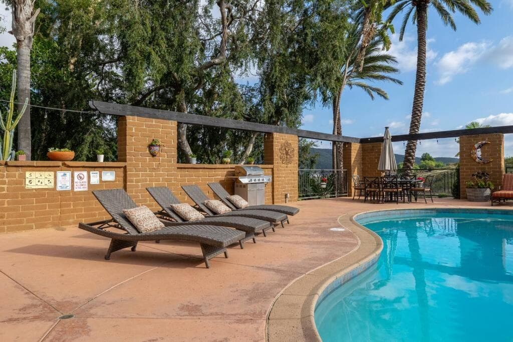 Tropical, Private, Heated pool, Petting zoo! gallery photo in Vista, CA — image 20