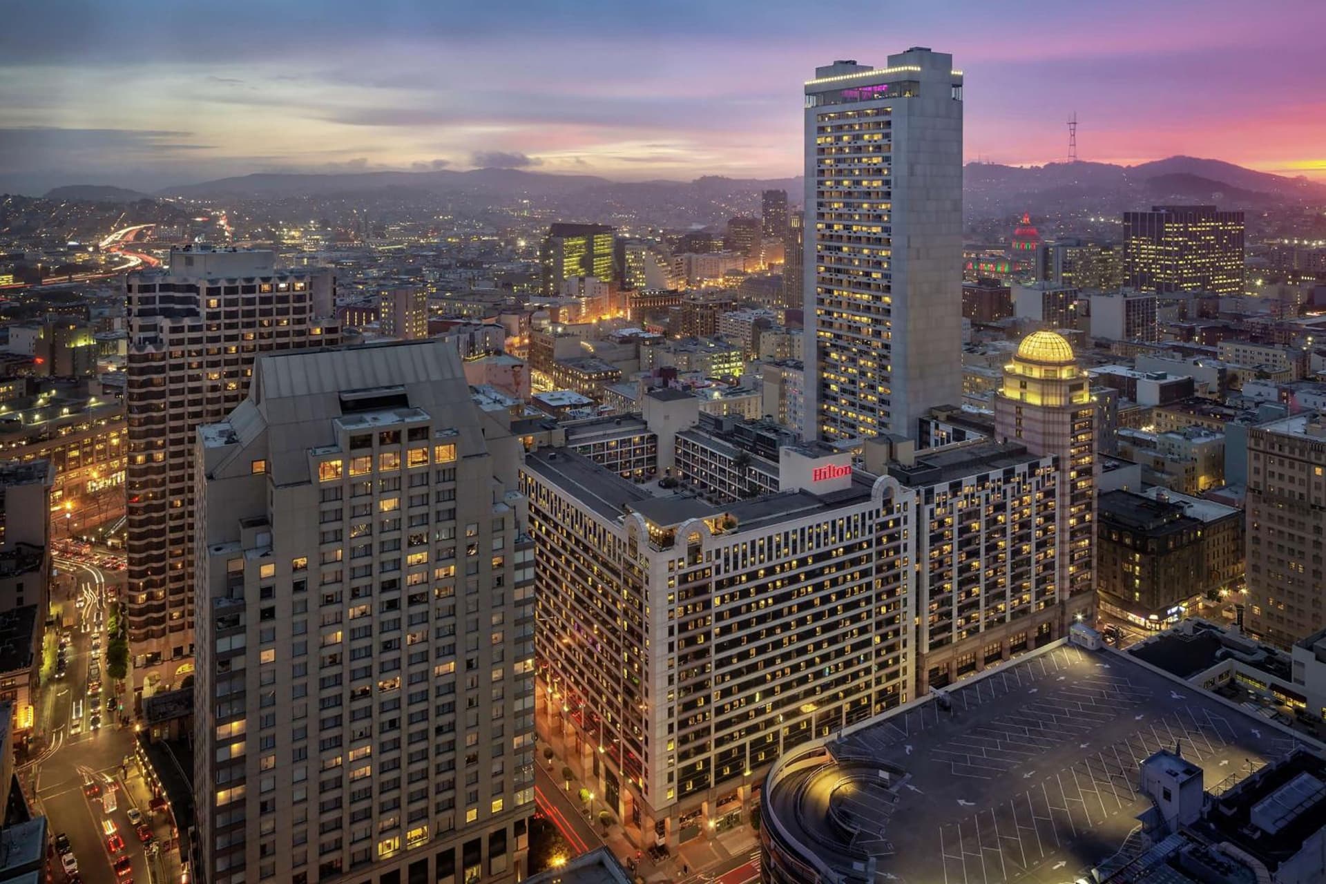 Hilton San Francisco Union Square exterior or lobby in San Francisco, CA — main listing photo