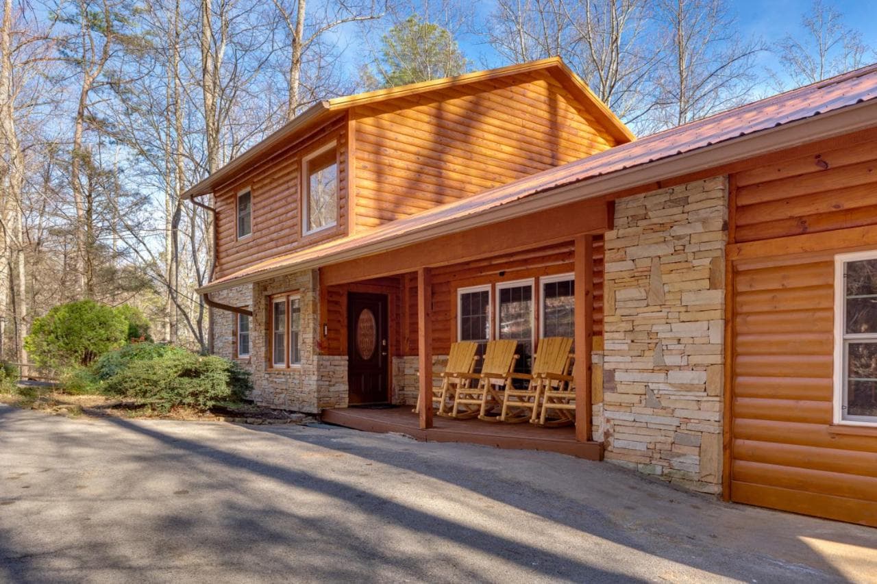 Luxury Mountain Lodge Hot Tub Theater Sauna Games featured exterior or lobby in Gatlinburg, TN — similar hotel