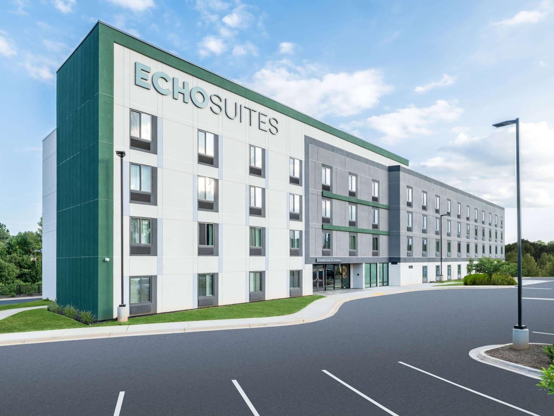 ECHO Suites Extended Stay by Wyndham Spartanburg exterior or lobby in Spartanburg, SC — main listing photo