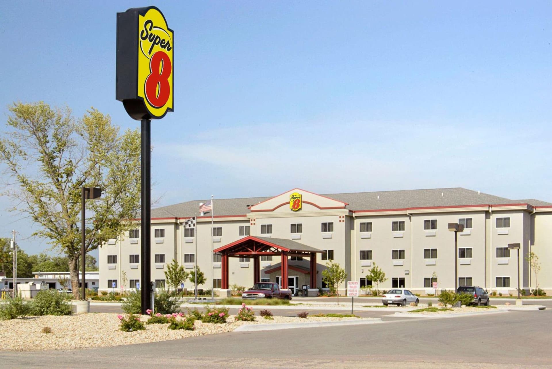 Super 8 by Wyndham Topeka at Forbes Landing exterior or lobby in Topeka, KS — main listing photo