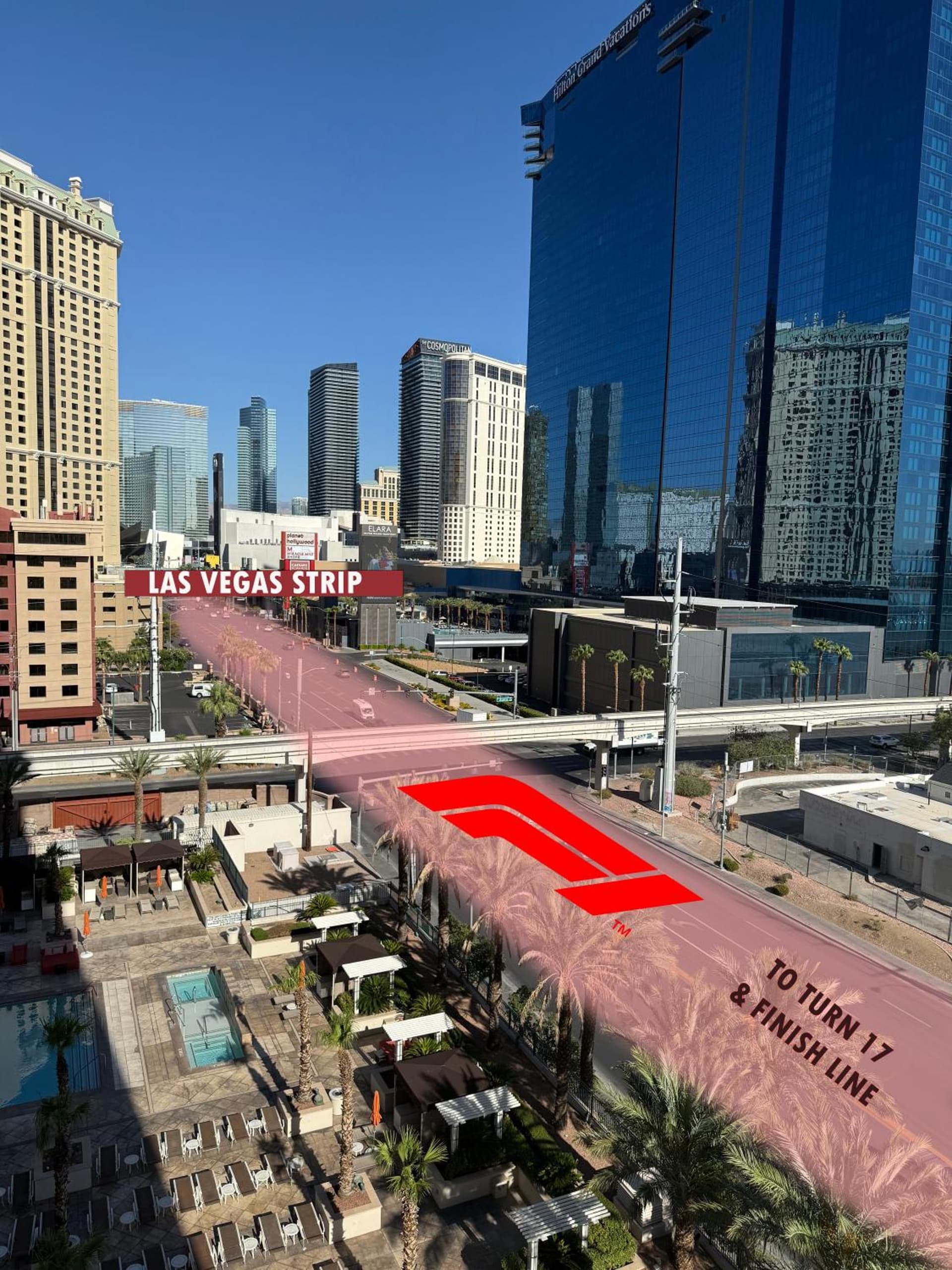Solstice Studio at MGM Signature Tower 3 BALCONY STRIP VIEW F1 TRACK VIEW gallery photo in Paradise, NV — image 16