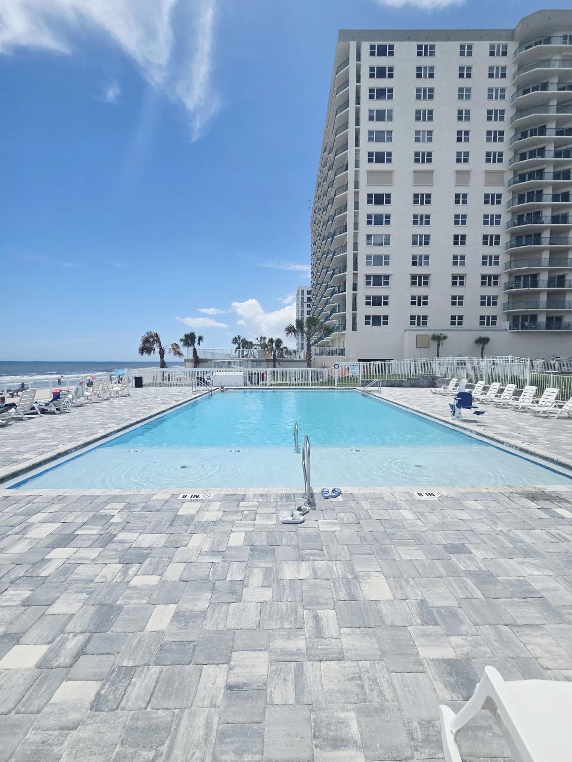 Ocean View Studio Condo w Heated Pool Private Balcony Free Parking property views in Daytona Beach Shores, FL — gallery photo 3
