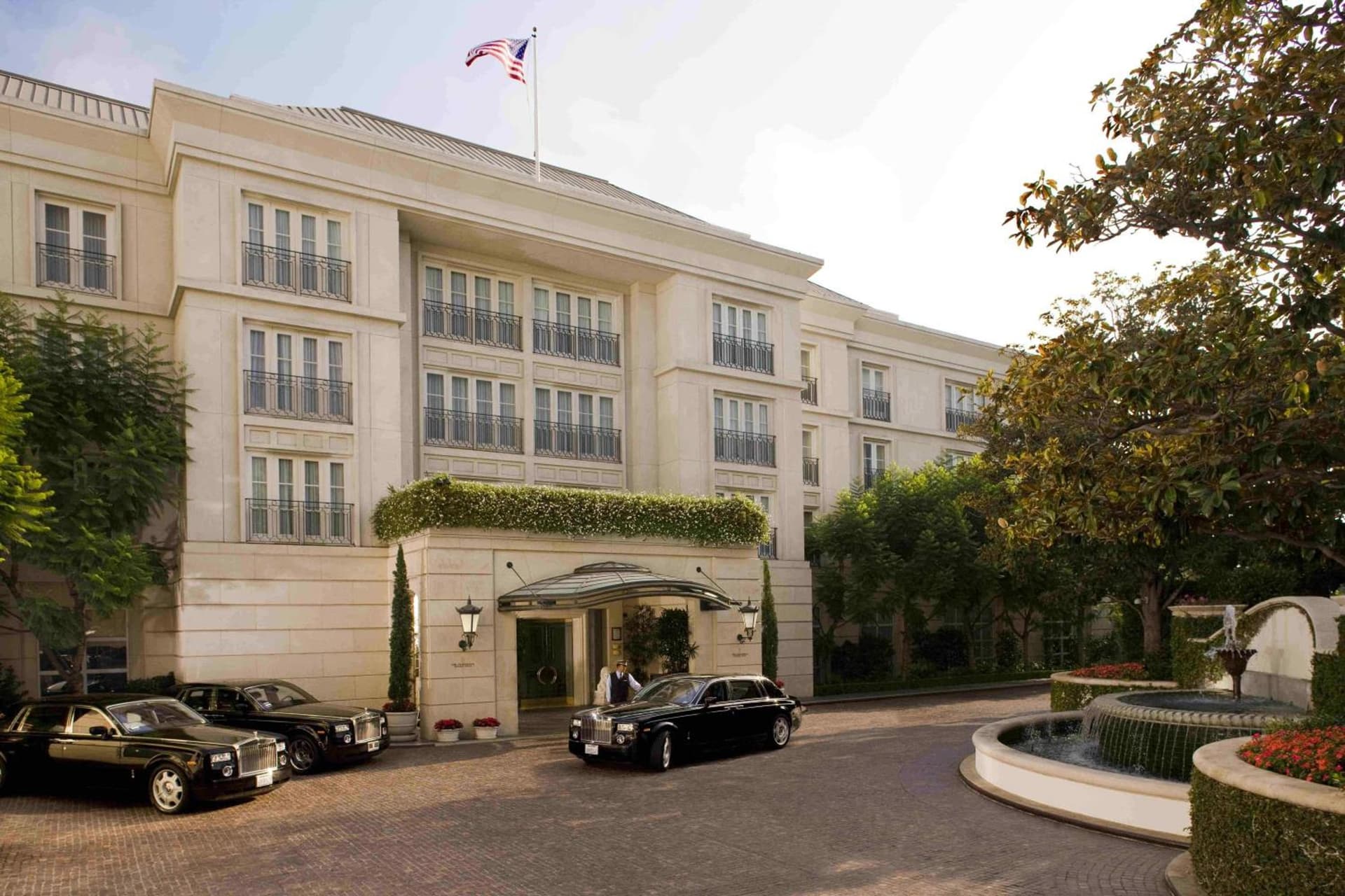 The Peninsula Beverly Hills exterior or lobby in Los Angeles, CA — main listing photo
