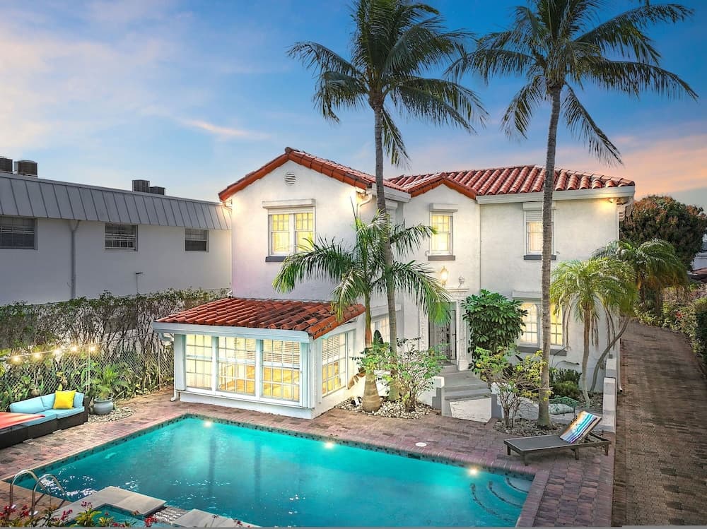 1926 Mediterranean Home With Heated Pool Sleeps 12 featured exterior or lobby in West Palm Beach, FL — similar hotel