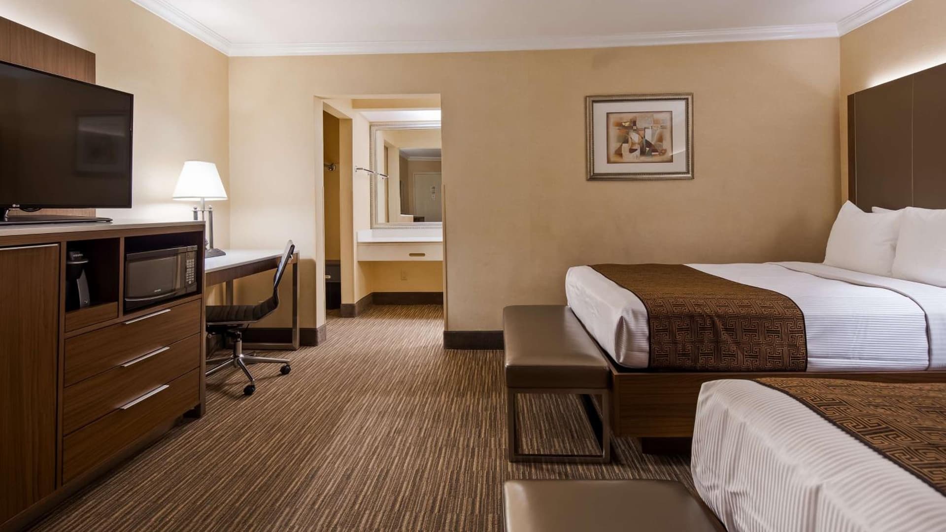 Deluxe Room with Two Double Beds - Non-Smoking  at Best Western Hollywood Plaza Hotel - Walk of Fame Film City LA in Los Angeles, CA