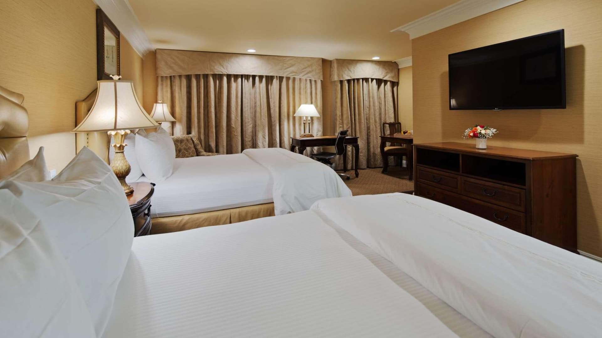 Queen Room with Two Queen Beds - Non-Smoking at Best Western Plus Sunset Plaza Hotel in Los Angeles, CA