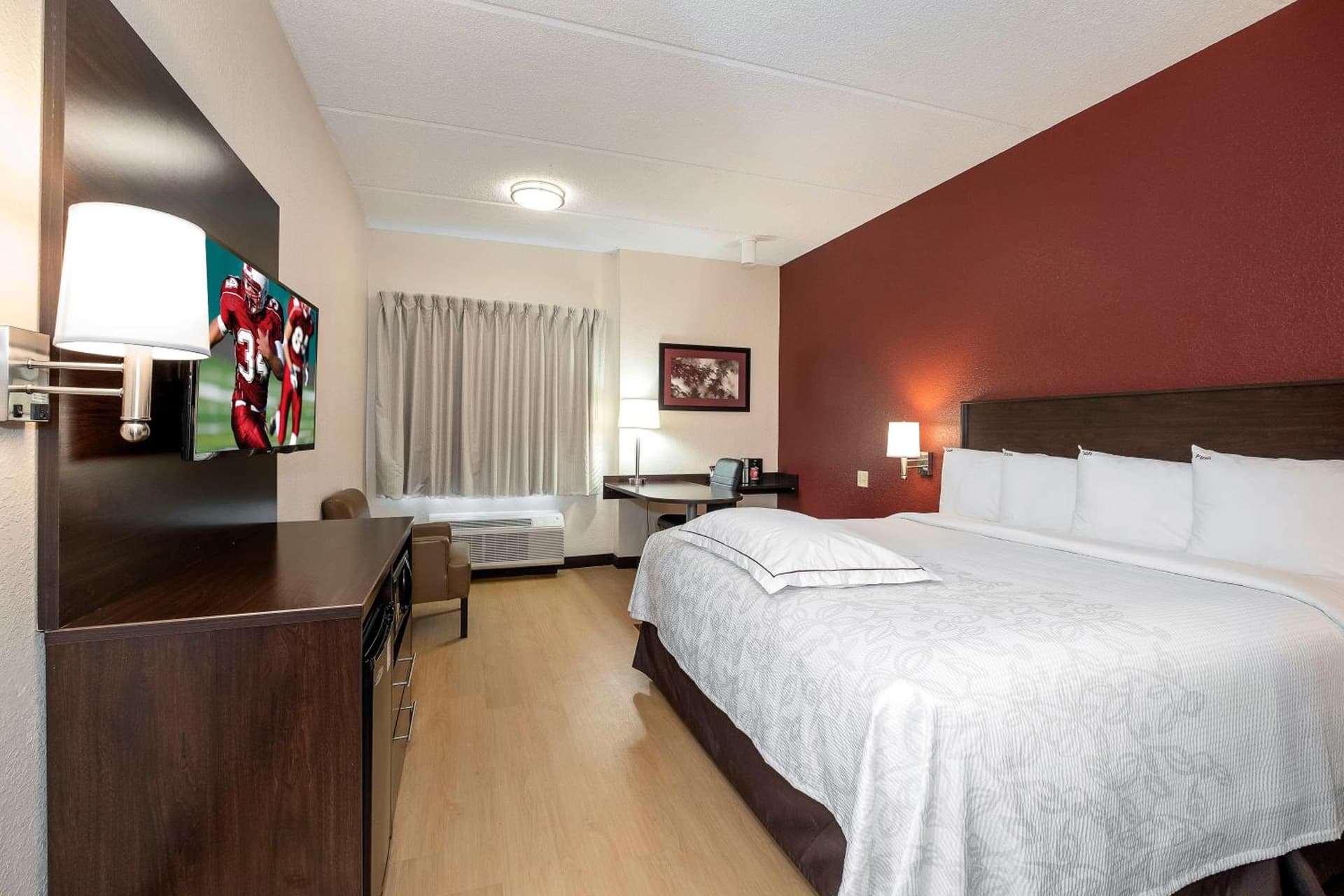 Premium King Room Disability Access Smoke Free (Upgraded Bedding and Snack Box) at Red Roof Inn PLUS+ Jacksonville – Southpoint in Jacksonville, FL