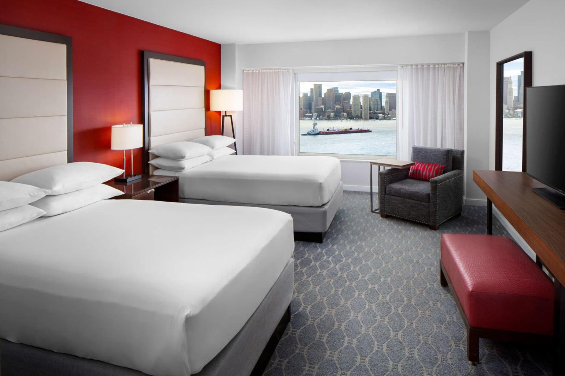 Double Room with Two Double Beds and Harbor View at Hyatt Regency Boston Harbor in Boston, MA