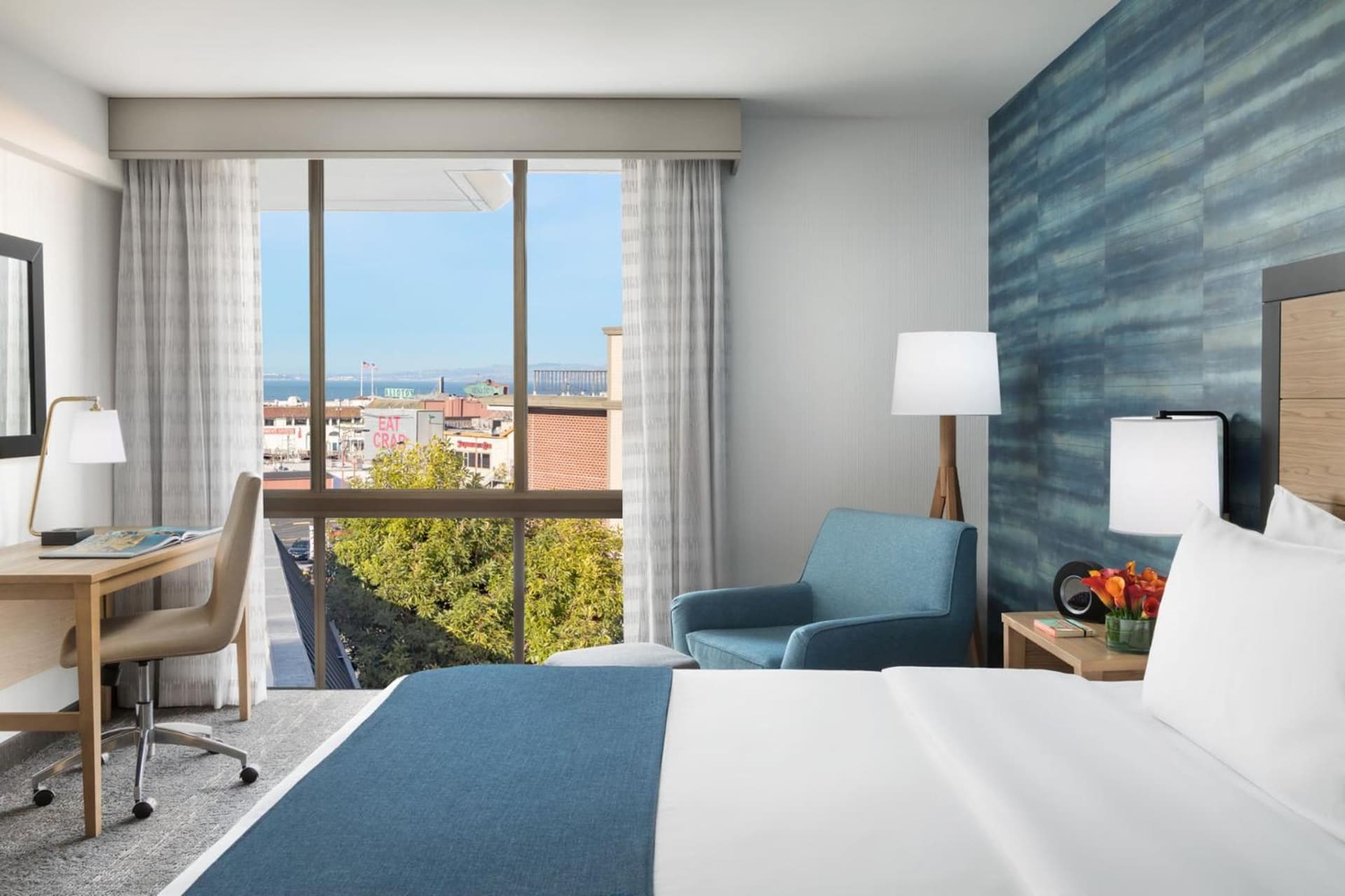 Partial Bay View King Room at Hotel Caza in San Francisco, CA