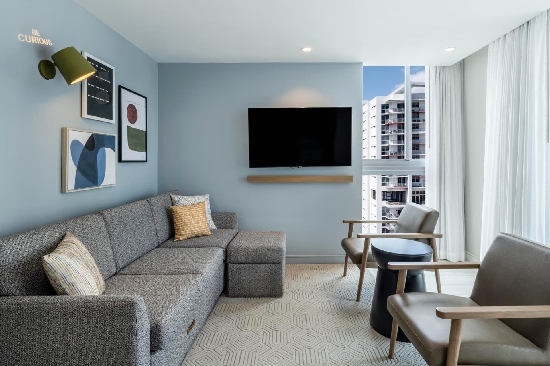 One Queen Bedroom Balcony Suite Non-Smoking at Atwell Suites Miami Brickell by IHG in Miami, FL