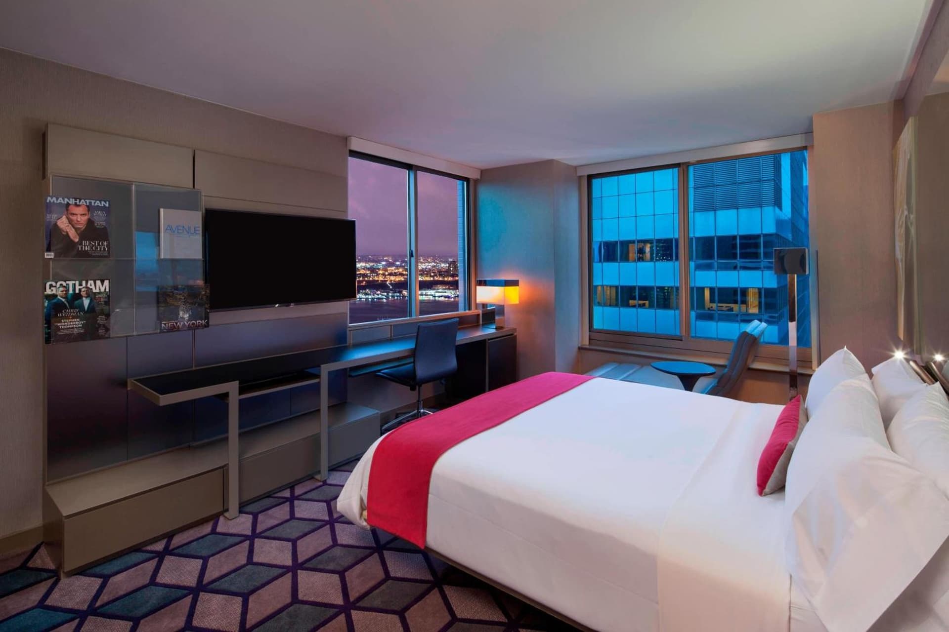 Cool Corner Room, 1 King, Hudson River view at W New York - Times Square in New York, NY