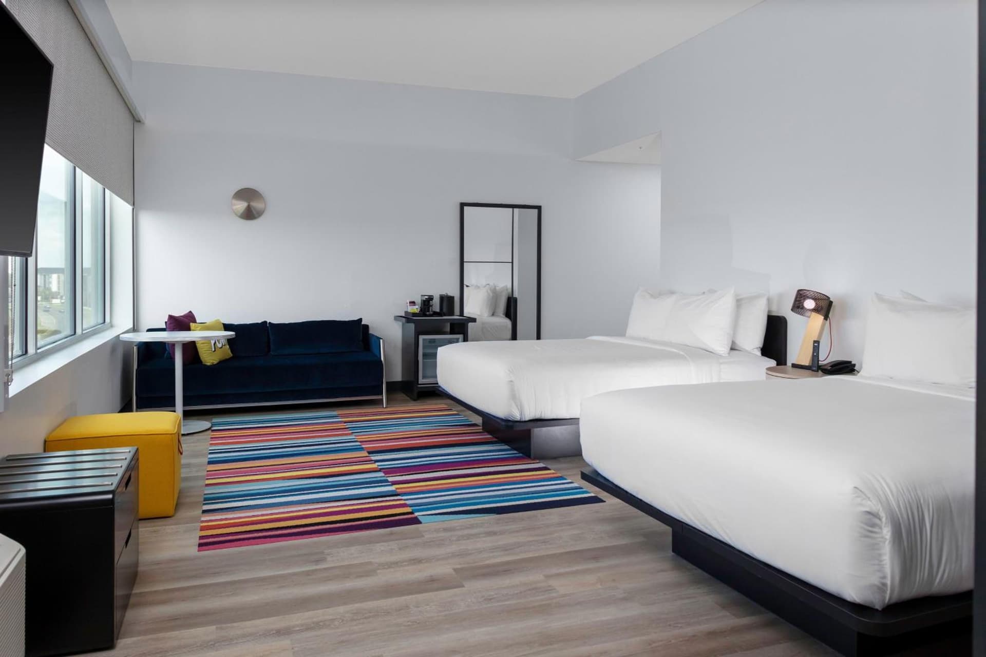 Larger Guest room, 2 Queen at Aloft Orlando Lake Buena Vista in Orlando, FL