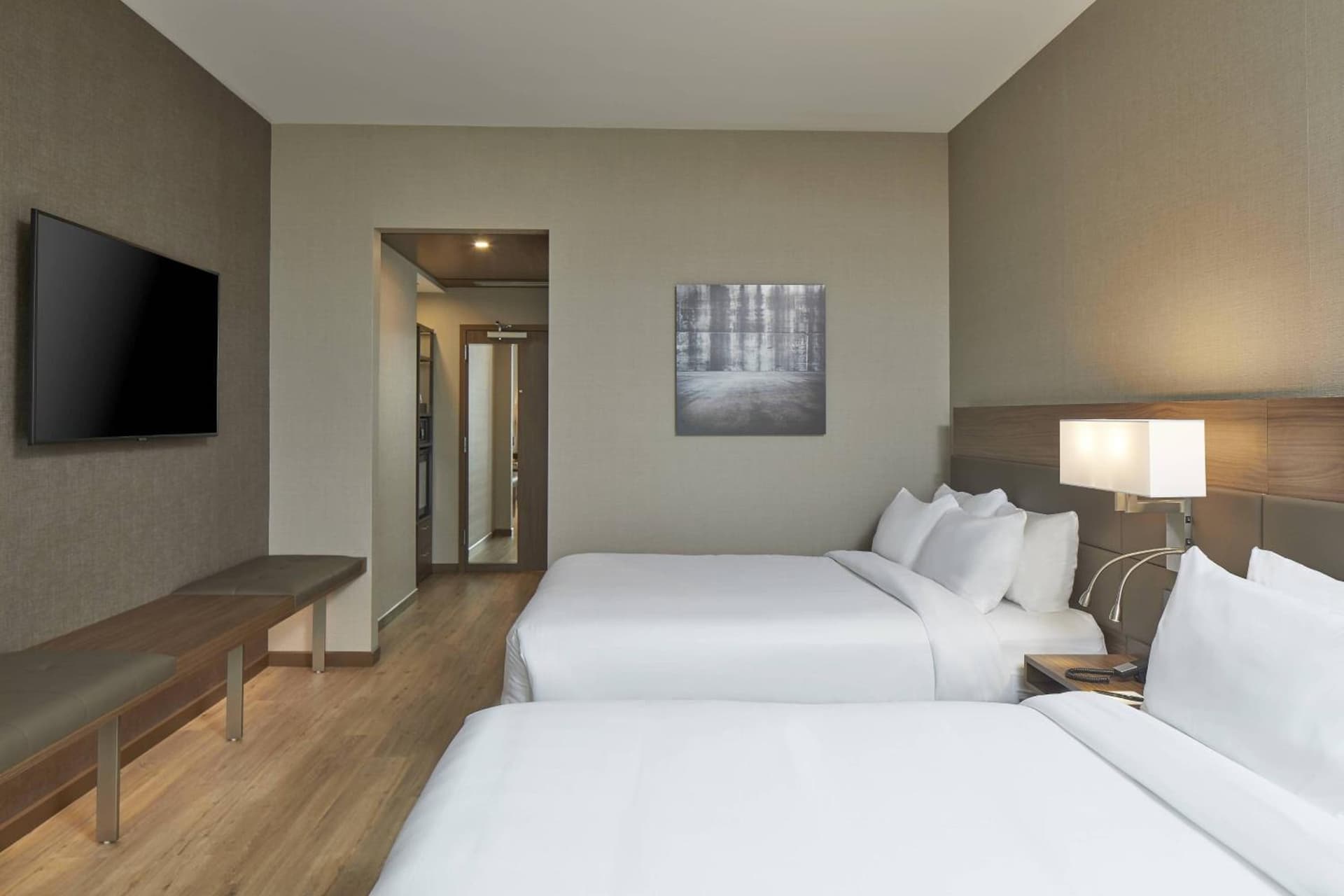 Queen Room with Two Queen Beds - Hearing Accessible at AC Hotel by Marriott Atlanta Airport Gateway in Atlanta, GA