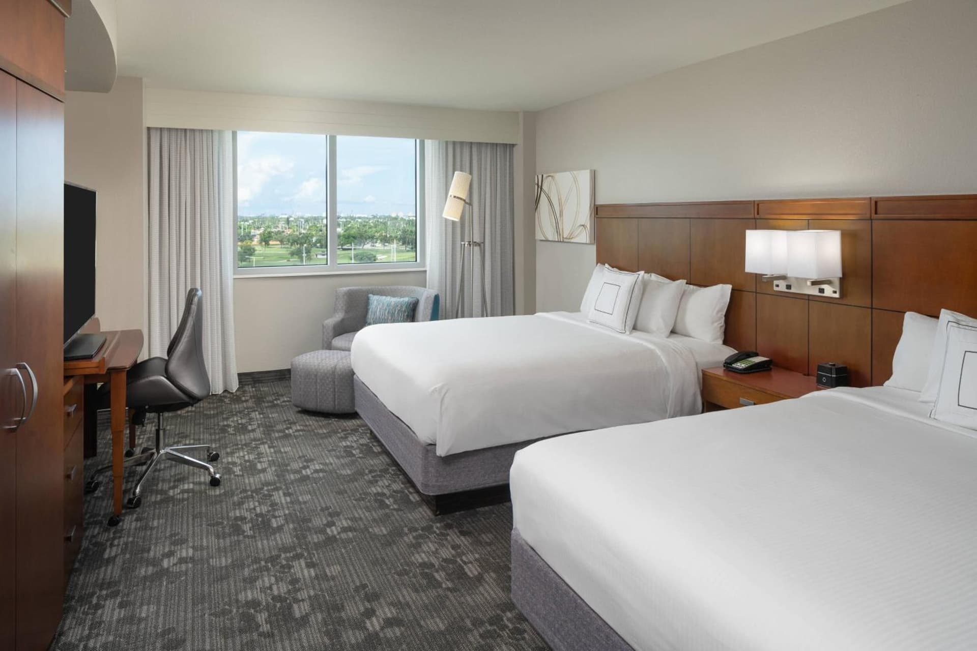 Queen Room with 2 Queen Beds at Courtyard by Marriott Miami Airport in Miami, FL