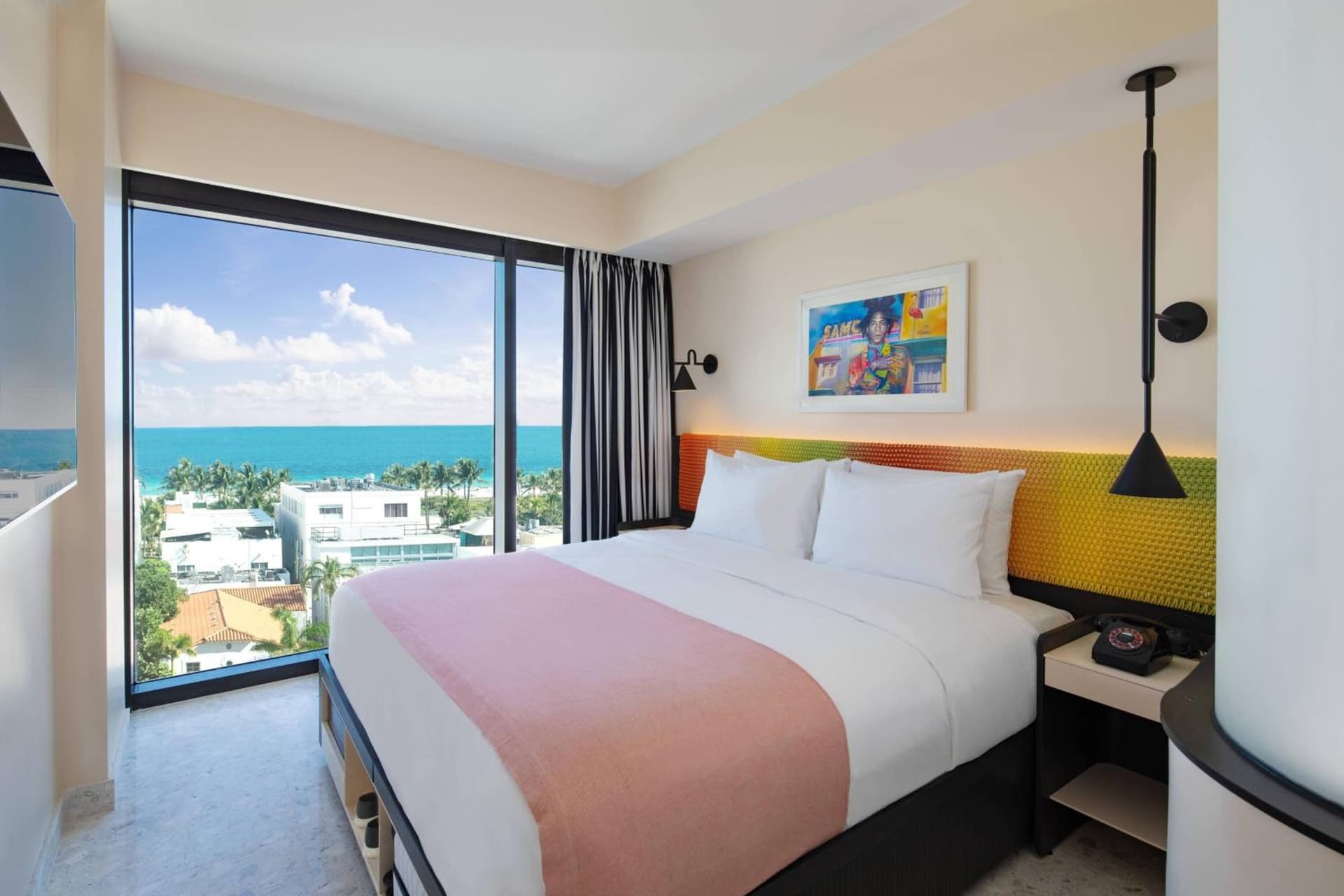 King Room with Ocean View - Hearing Accessible at Moxy Miami South Beach in Miami Beach, FL