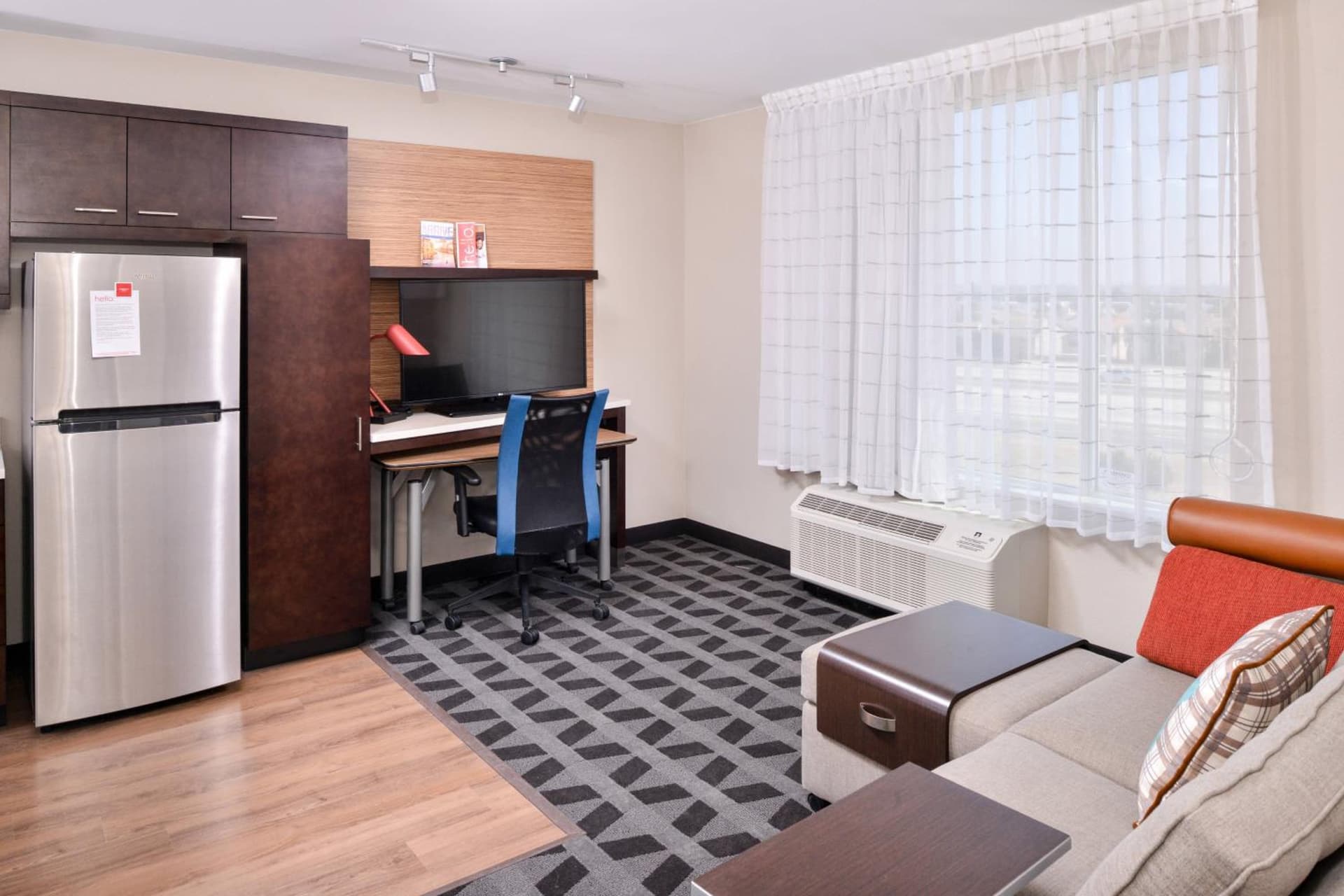 One-Bedroom Queen Suite with Sofa Bed and Adapted Tub - Mobility and Hearing Accessible at TownePlace Suites by Marriott Ontario Chino Hills in Chino Hills, CA