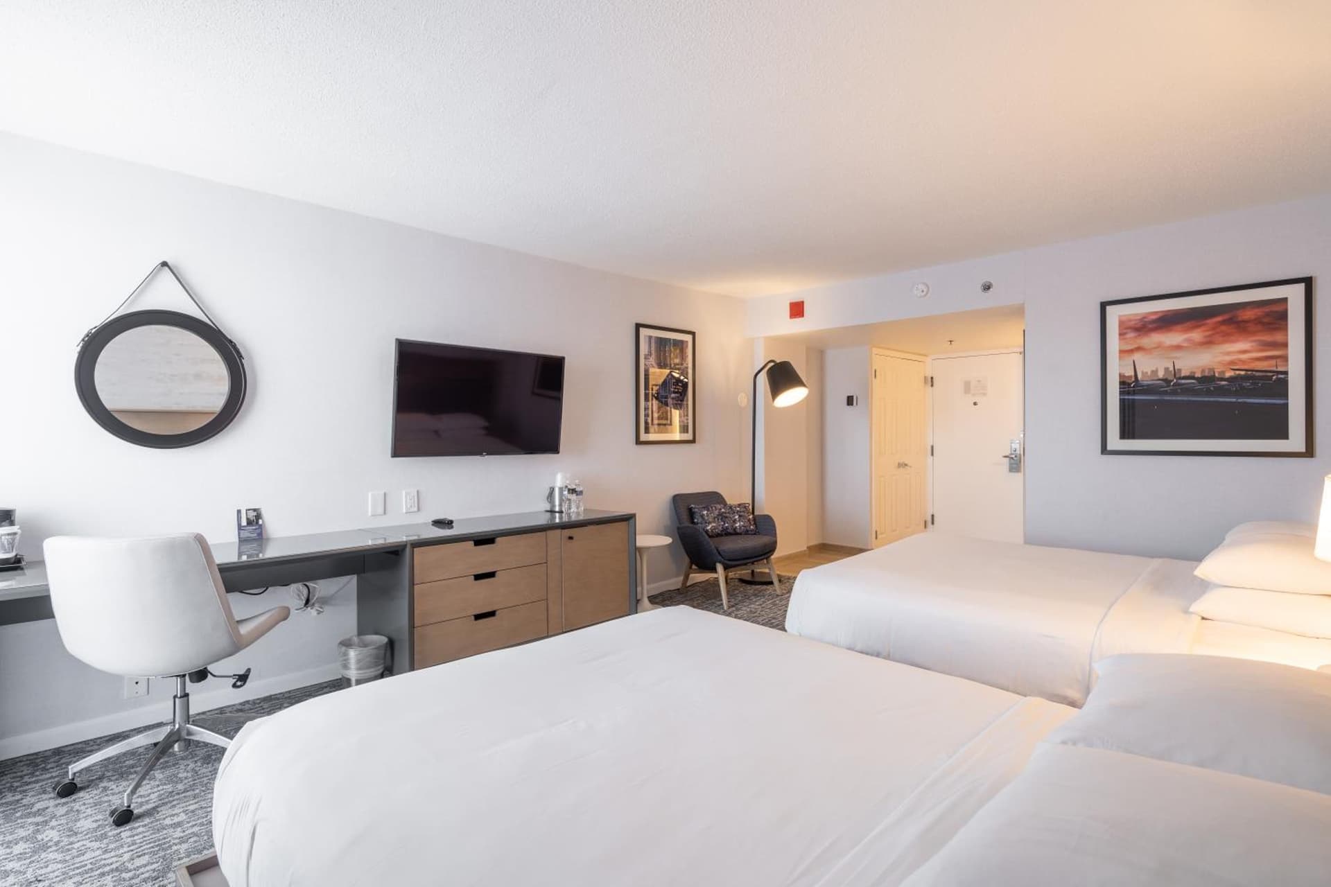 Double Room with Two Queen Beds and Bath Tub - Mobility and Hearing Access at DoubleTree by Hilton New York JFK Airport in Queens, NY