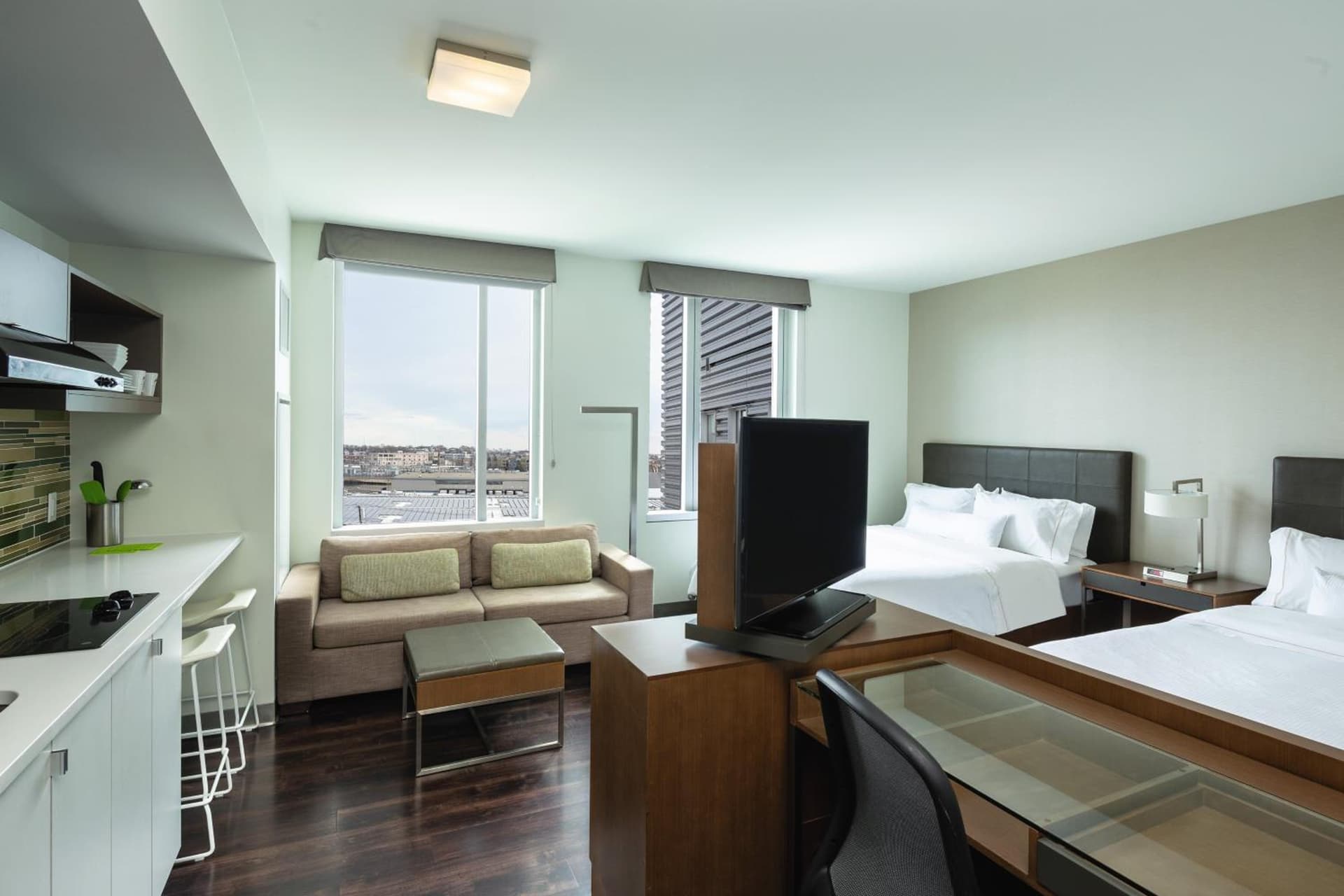 Studio Suite with Two Queen Beds at Element Boston Seaport District in Boston, MA