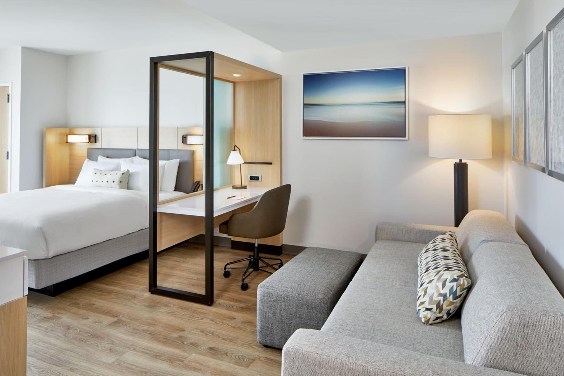 Studio with King Bed and Trundle Sofa - Hearing Accessible at SpringHill Suites by Marriott Jacksonville Beach Oceanfront in Jacksonville Beach, FL