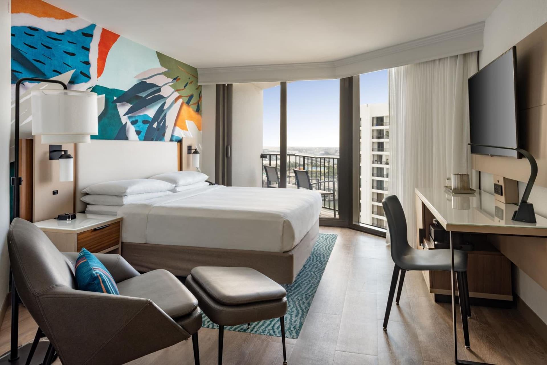 King Room with Bay View and City View and Balcony at Miami Marriott Biscayne Bay in Miami, FL