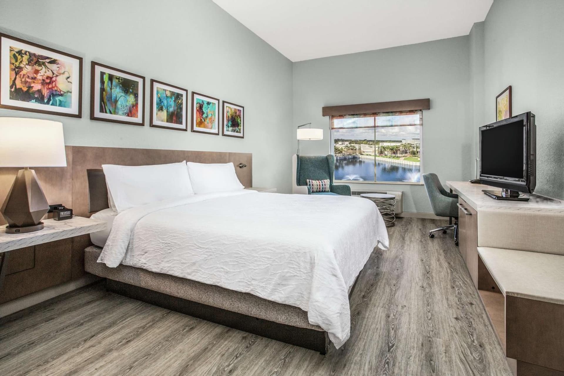King Room with Lake View at Hilton Garden Inn Palm Beach Gardens in Palm Beach Gardens, FL