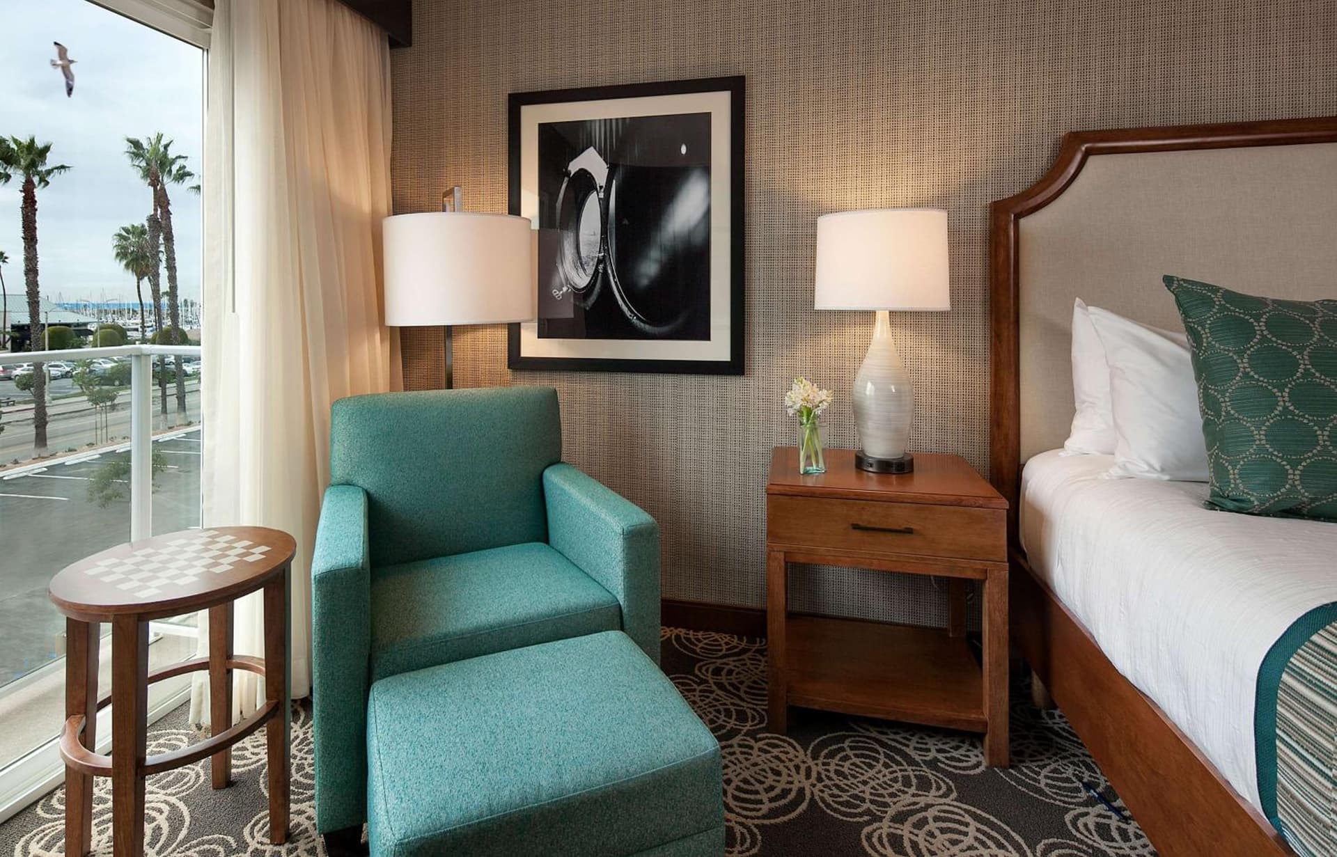King Room with Mobility Accessible Tub at Redondo Beach Hotel, Tapestry Collection by Hilton in Redondo Beach, CA