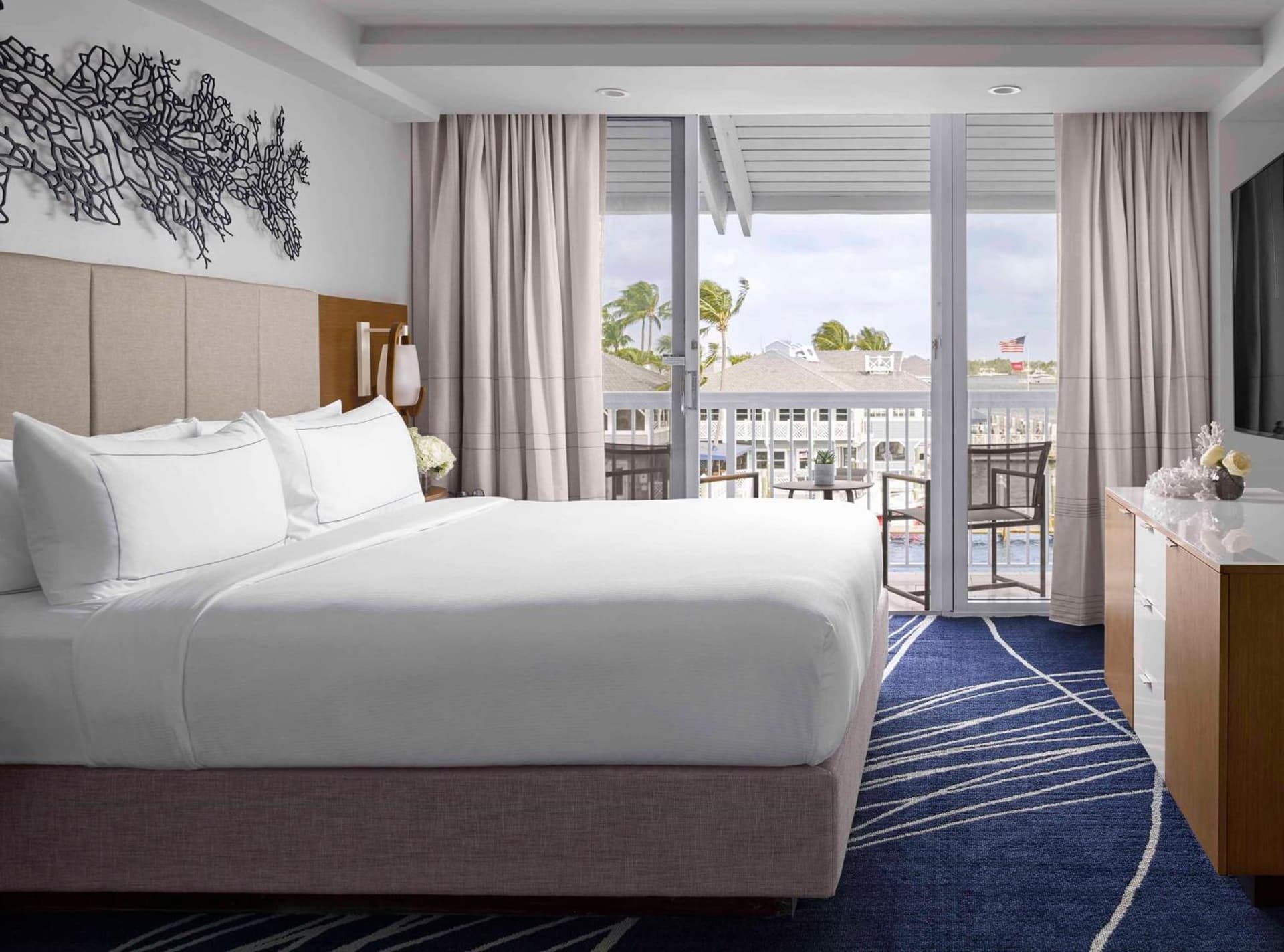 King Room with Balcony and Water View at Hilton Fort Lauderdale Marina in Fort Lauderdale, FL