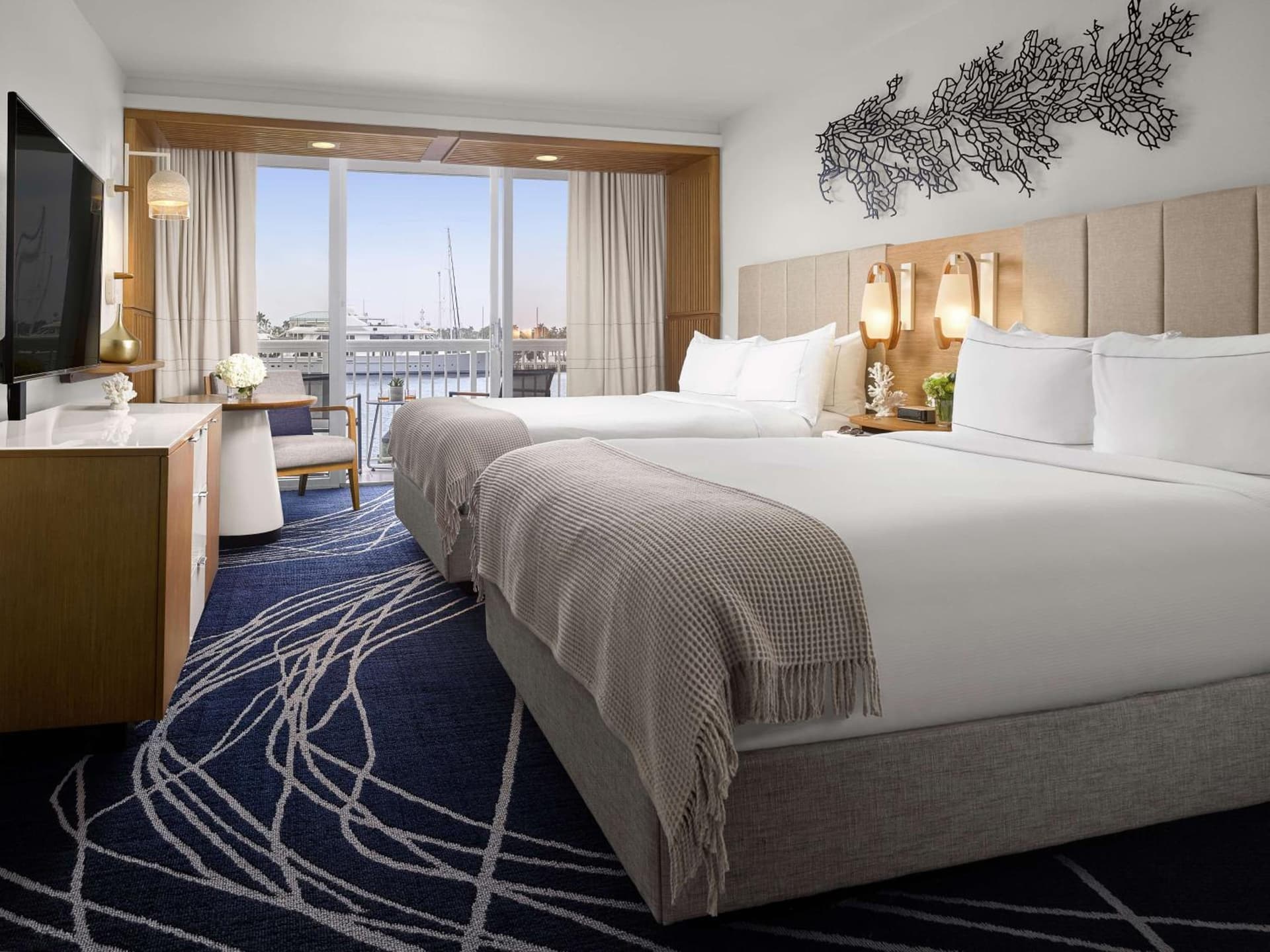 Double Room with Two Double Beds, Balcony and Water View - Exterior Hall at Hilton Fort Lauderdale Marina in Fort Lauderdale, FL