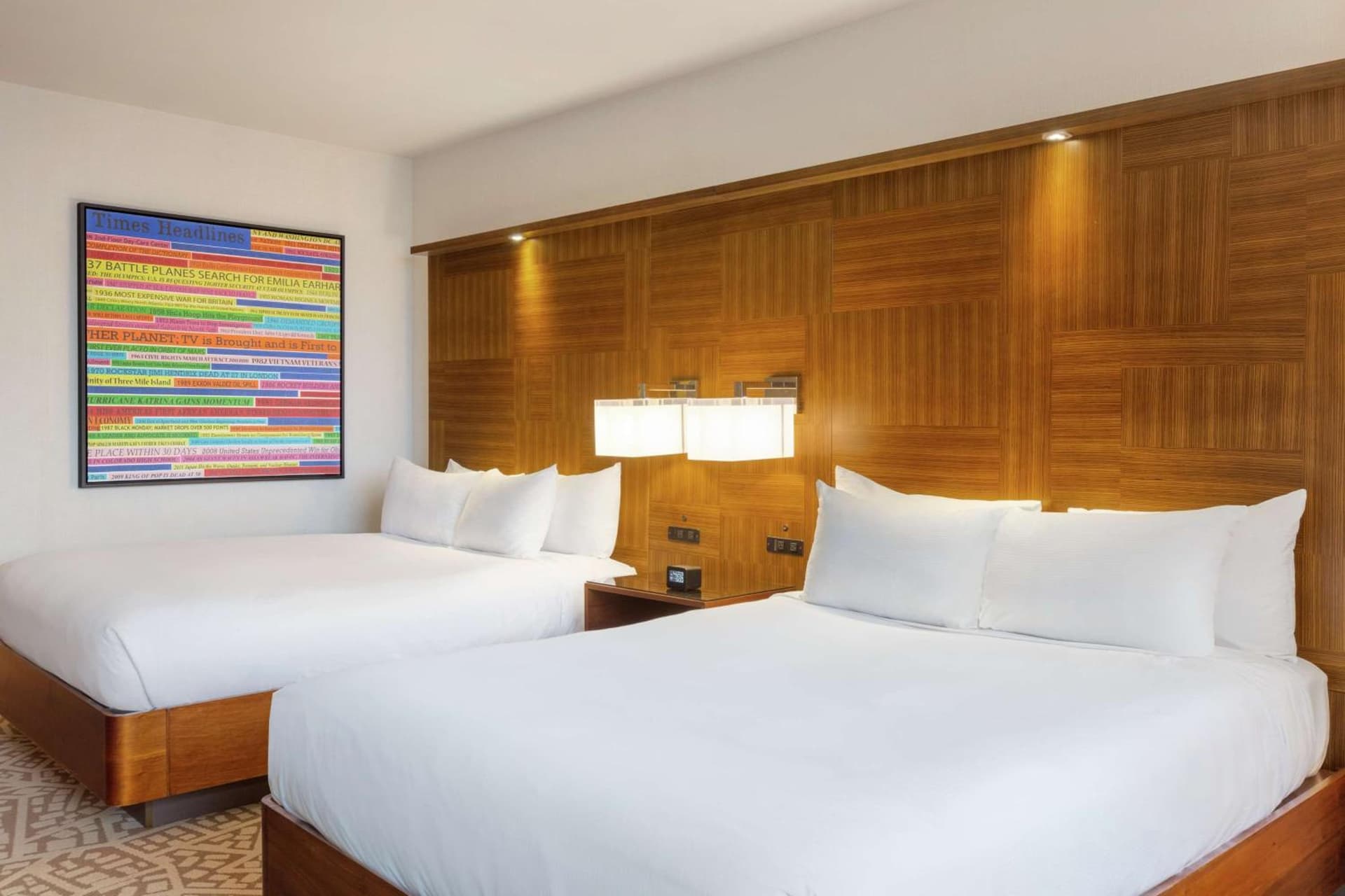 Deluxe Queen Room with Two Queen Beds and Times Square View at Hilton New York Times Square in New York, NY