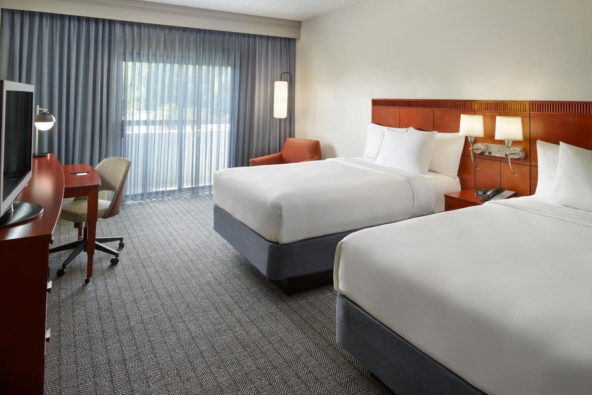 Double Room with Two Double Beds and Adapted Tub - Mobility and Hearing Accessible at Courtyard by Marriott Atlanta Executive Park/Emory in Atlanta, GA