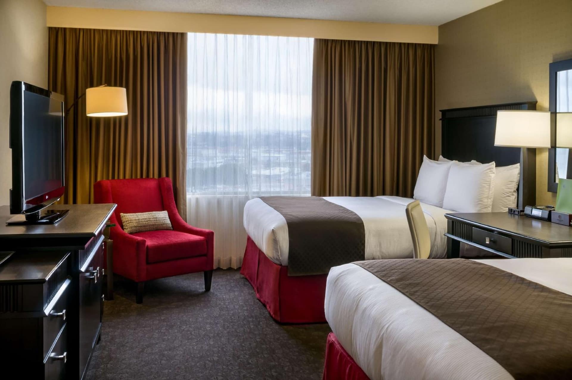 Queen Room with Two Queen Beds - Hearing Access at Doubletree by Hilton Los Angeles Downtown in Los Angeles, CA