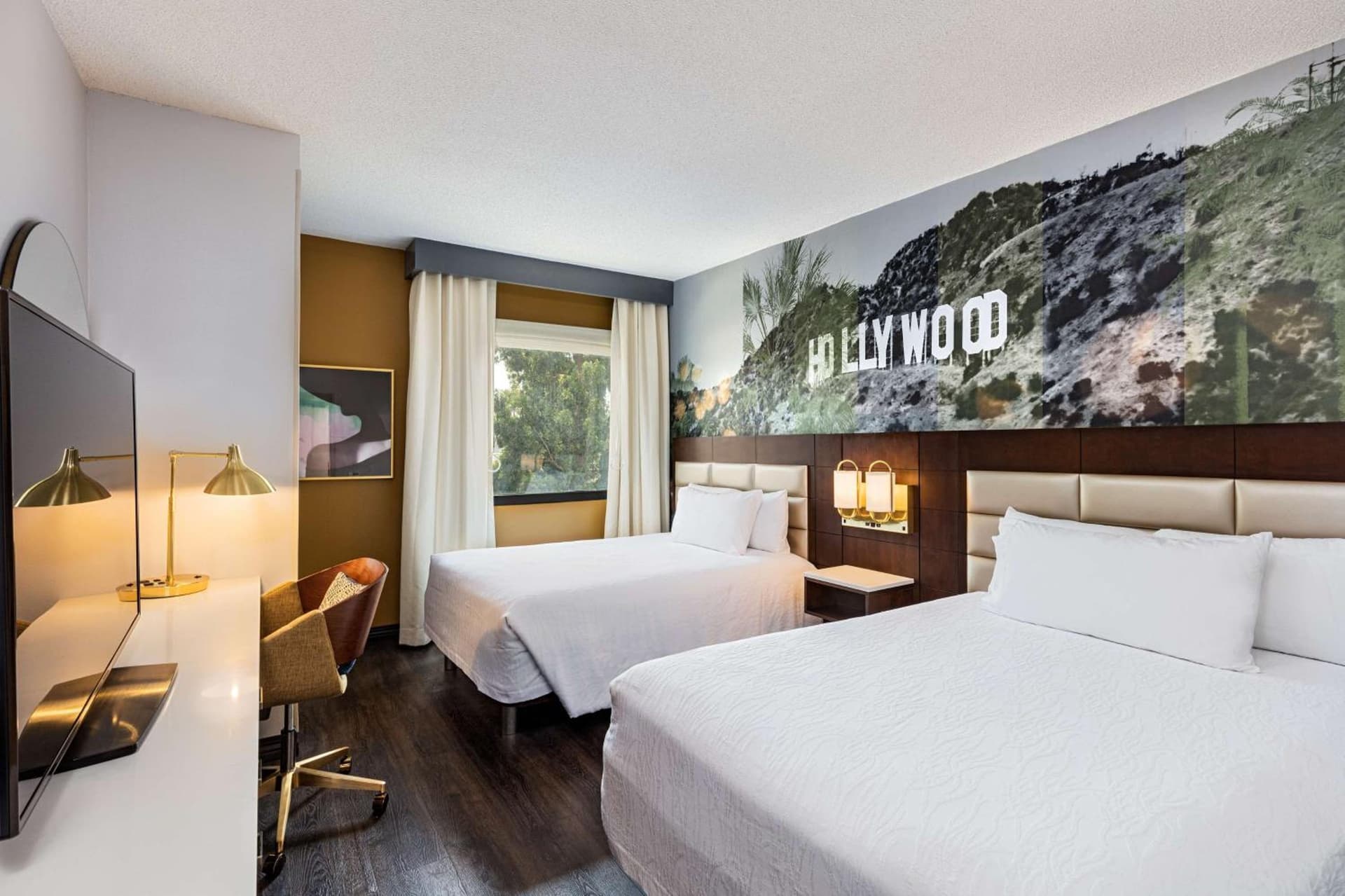 Queen Room with Two Queen Beds and Accessible Tub - Mobility Access at Hilton Garden Inn Los Angeles / Hollywood in Los Angeles, CA